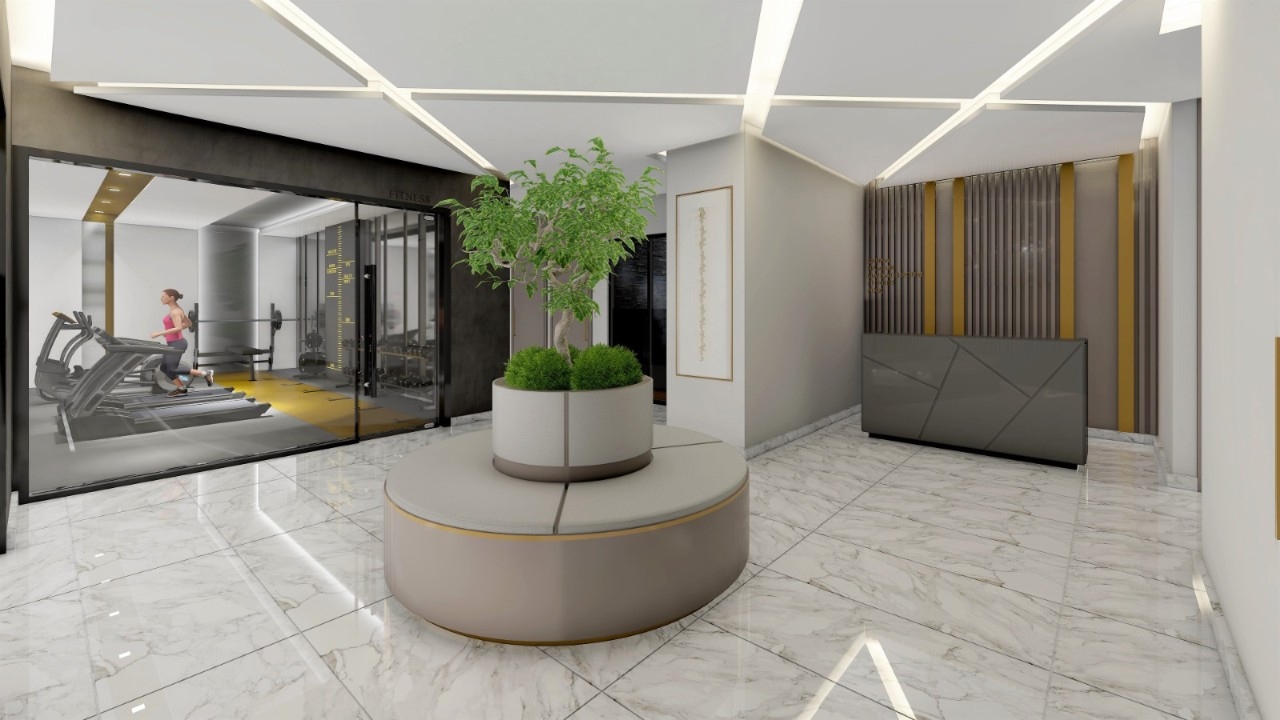Luxuriöse 1+1 Wohnung mit Meerblick und Bergblick, Alanya - Avsallar