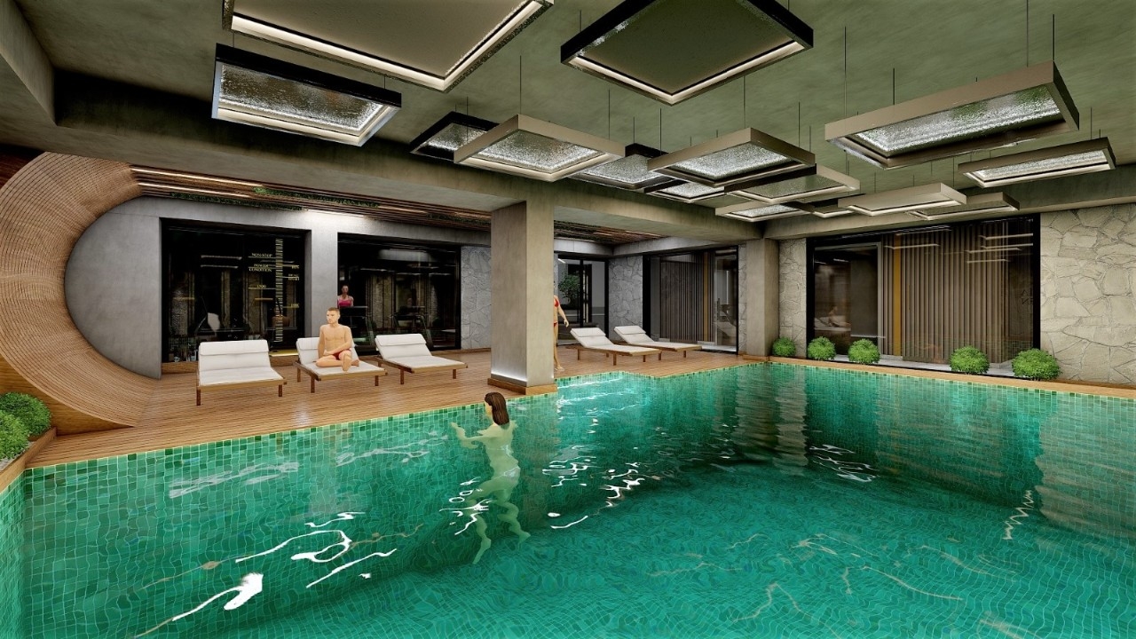 Luxuriöse 1+1 Wohnung mit Meerblick und Bergblick, Alanya - Avsallar