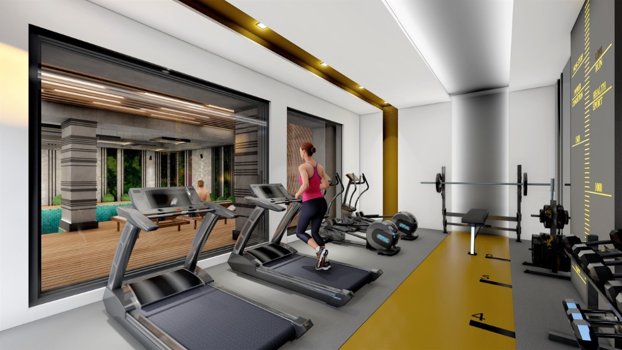 Luxuriöse 1+1 Wohnung mit Meerblick und Bergblick, Alanya - Avsallar