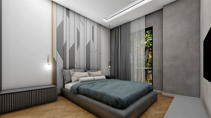Luxuriöse 1+1 Wohnung mit Meerblick und Bergblick, Alanya - Avsallar