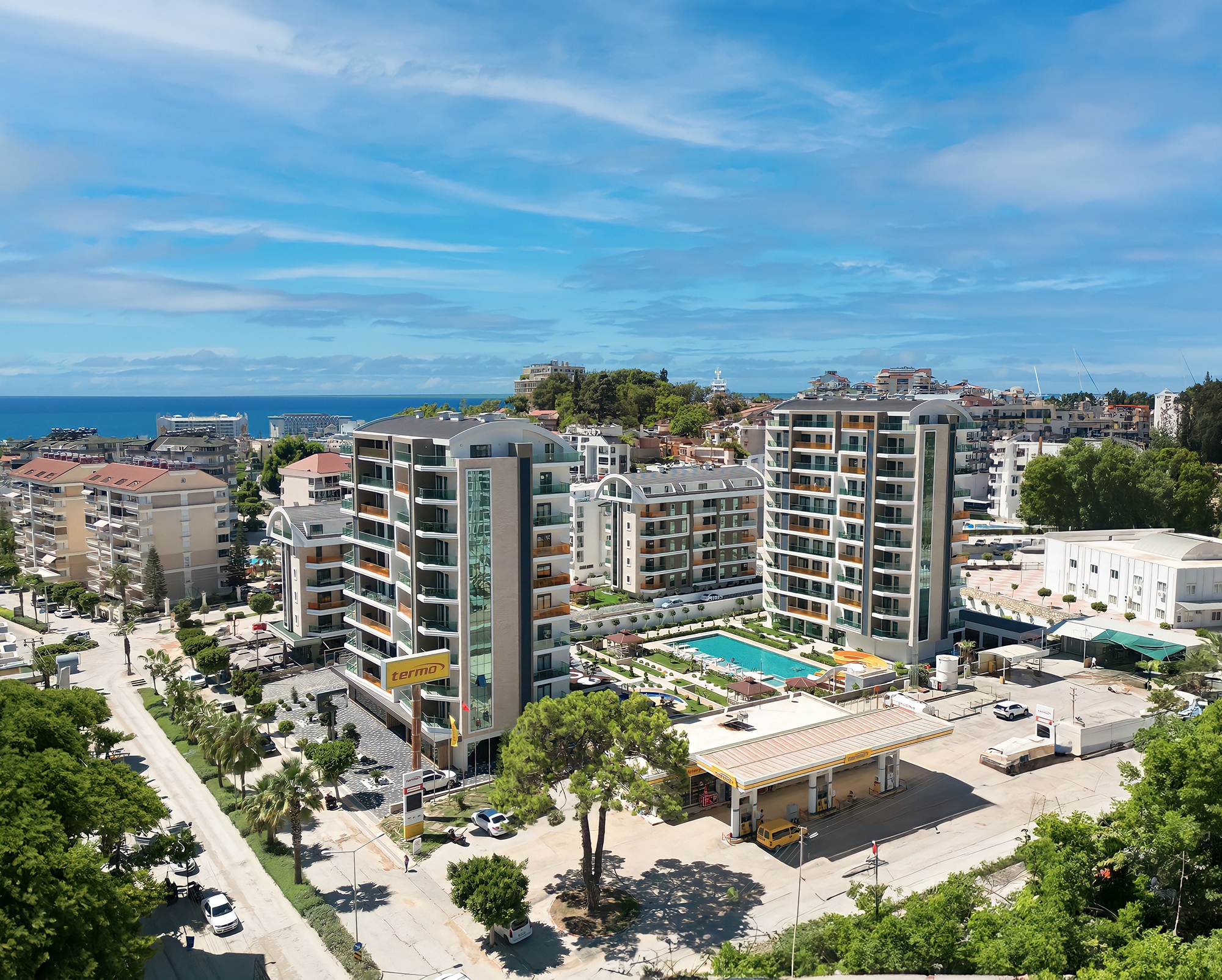 Luxuriöse 1+1 Wohnung mit Meerblick in Avsallar, Alanya