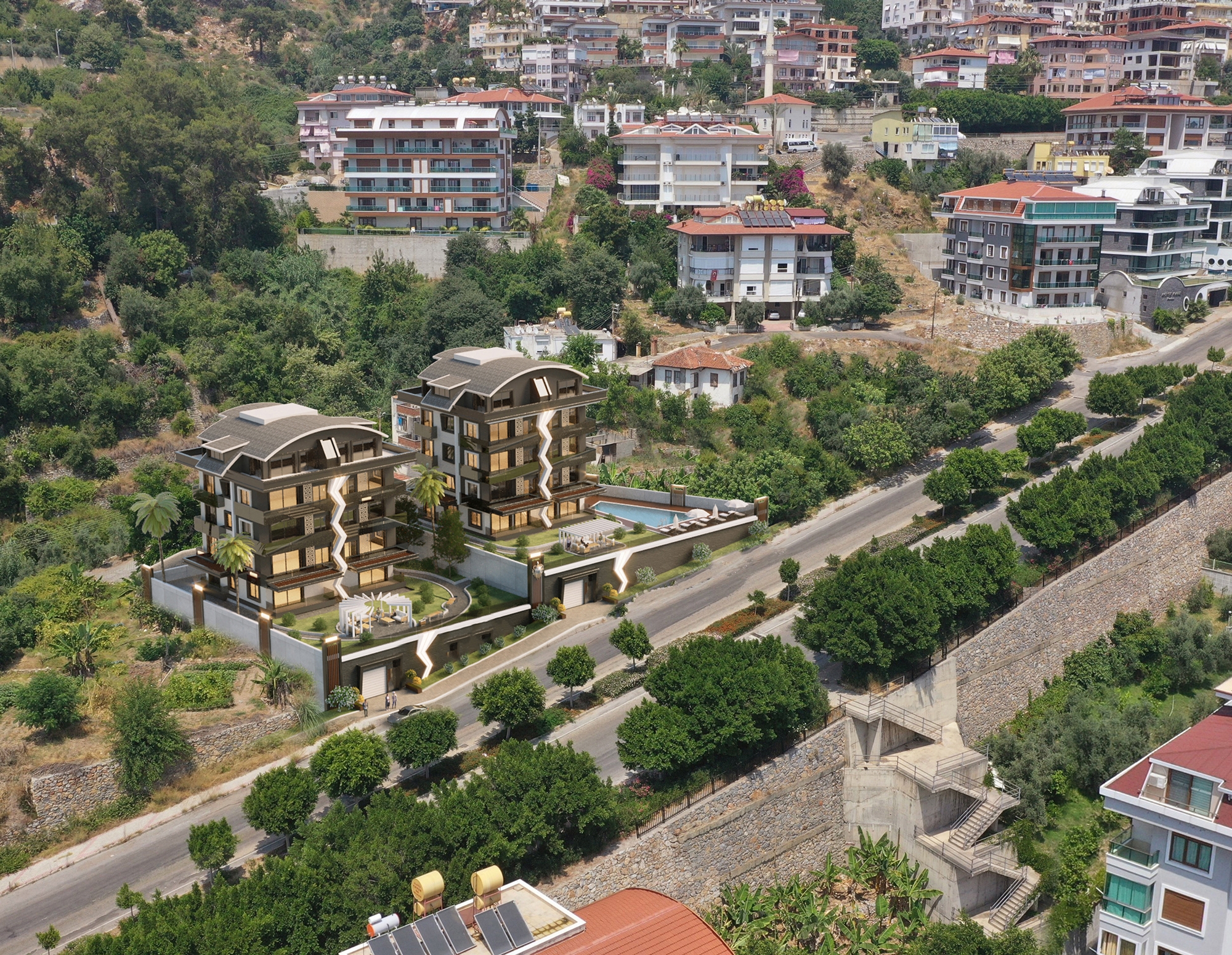 Luxuriöses 4+1 Apartment mit atemberaubendem Blick in Alanya-Hasbahce