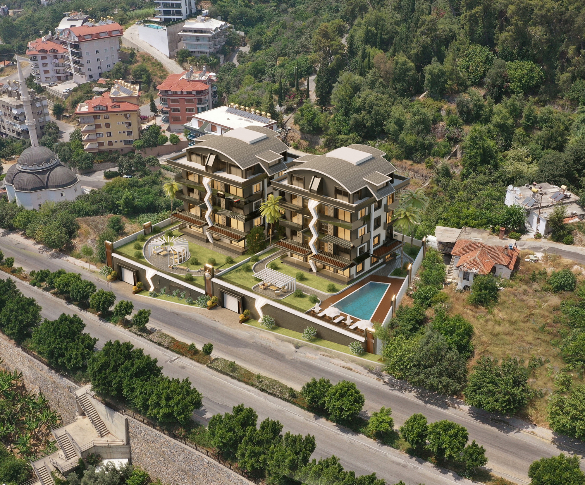 Luxuriöses 4+1 Apartment mit atemberaubendem Blick in Alanya-Hasbahce