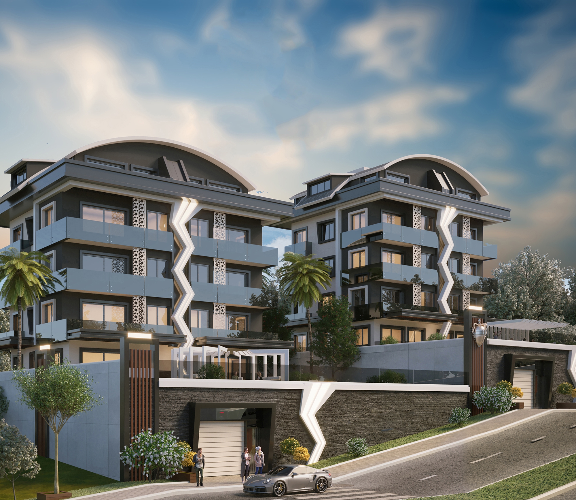 Luxuriöses 4+1 Apartment mit atemberaubendem Blick in Alanya-Hasbahce