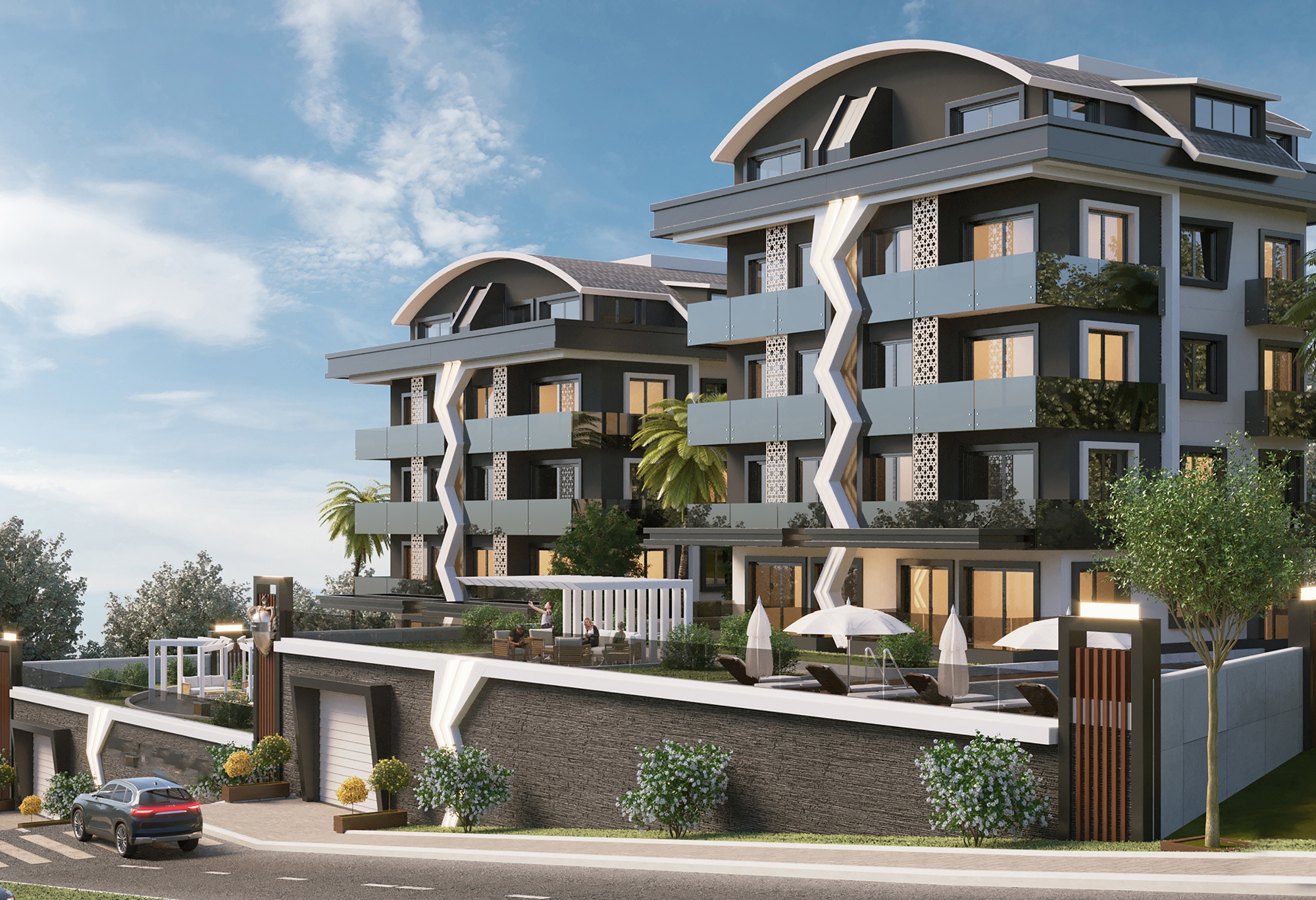 Luxuriöses 4+1 Apartment mit atemberaubendem Blick in Alanya-Hasbahce