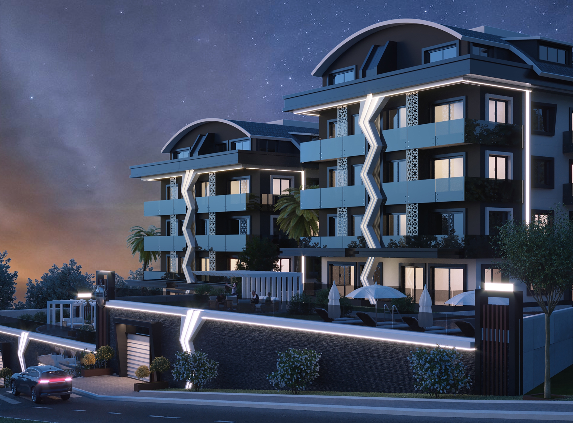 Luxuriöses 4+1 Apartment mit atemberaubendem Blick in Alanya-Hasbahce