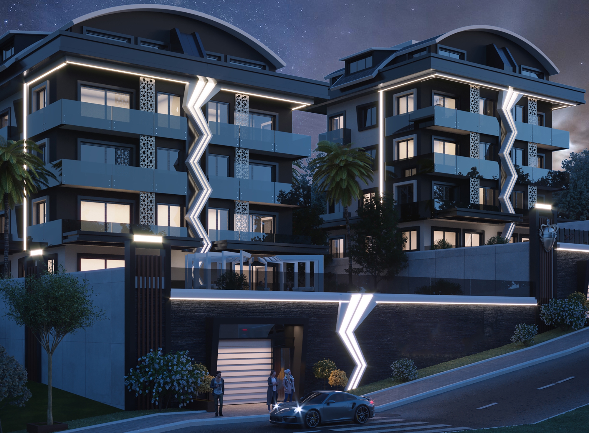 Luxuriöses 4+1 Apartment mit atemberaubendem Blick in Alanya-Hasbahce