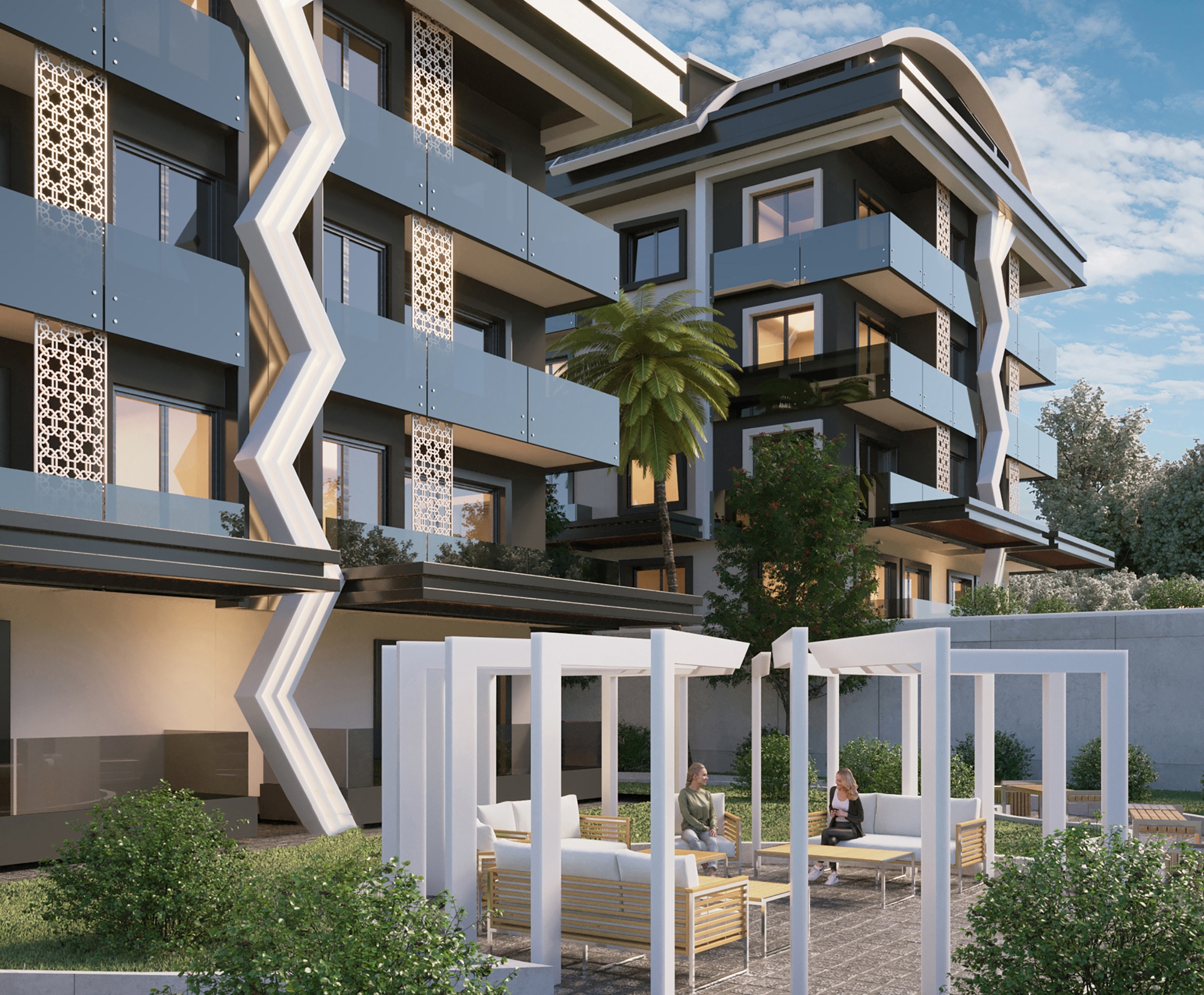 Luxuriöses 4+1 Apartment mit atemberaubendem Blick in Alanya-Hasbahce