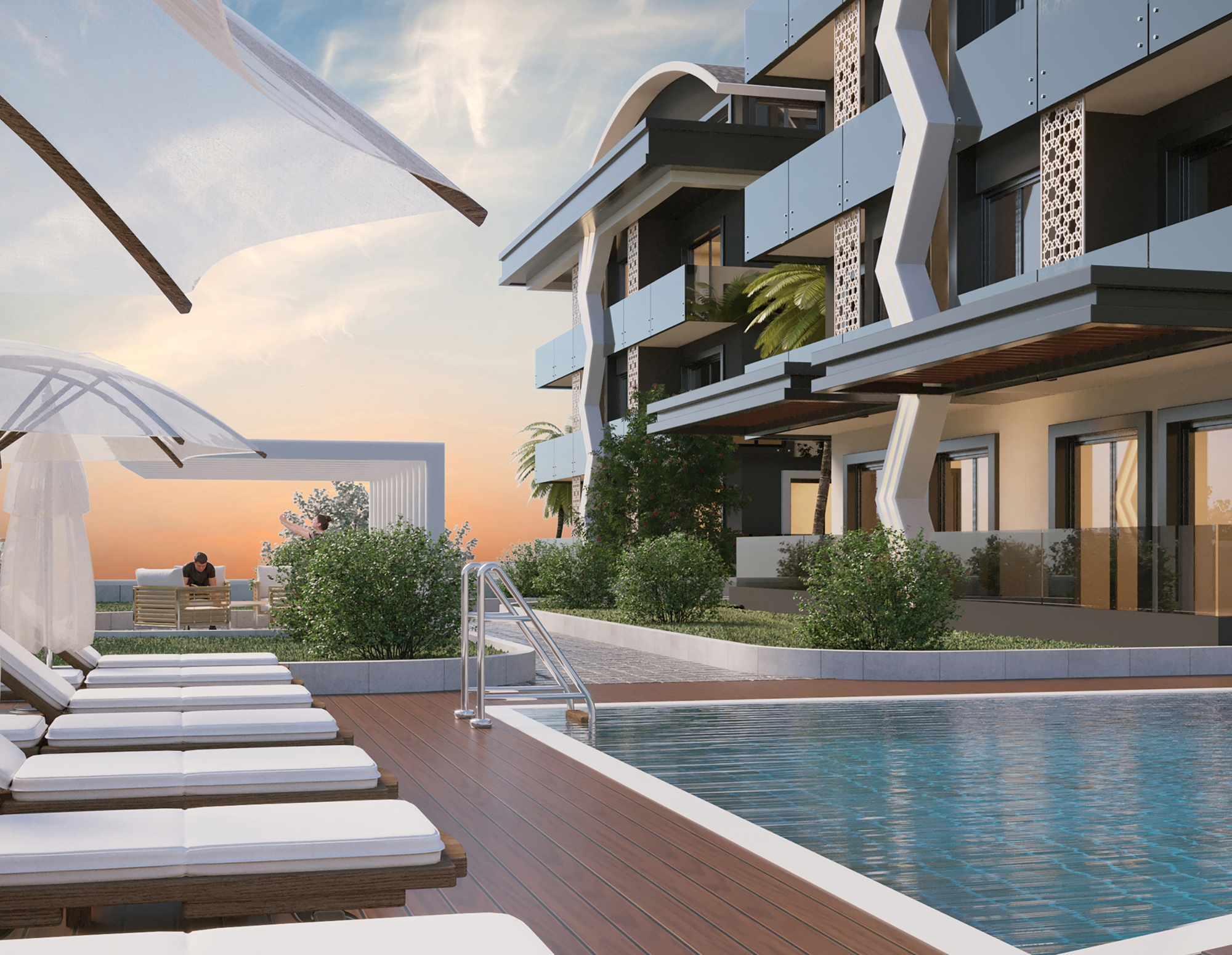 Luxuriöses 4+1 Apartment mit atemberaubendem Blick in Alanya-Hasbahce
