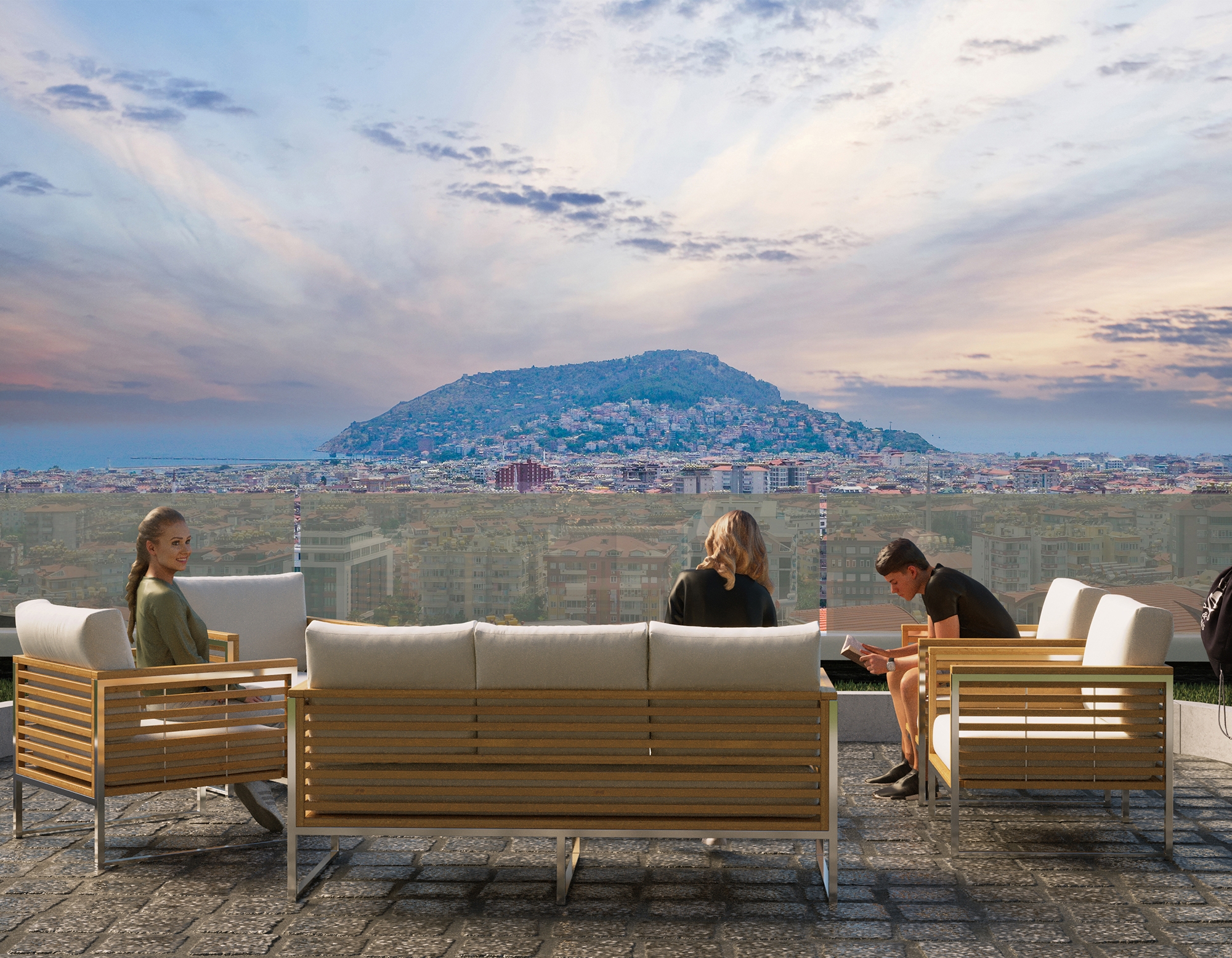 Luxuriöses 4+1 Apartment mit atemberaubendem Blick in Alanya-Hasbahce