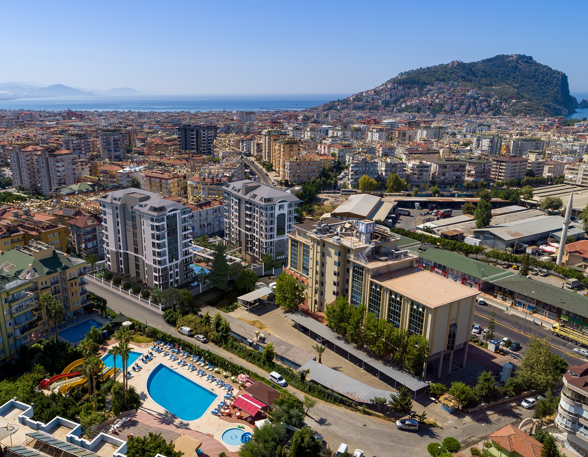 Luksuriøs 1+1 Lejlighed med Fantastisk Udsigt, Alanya Center