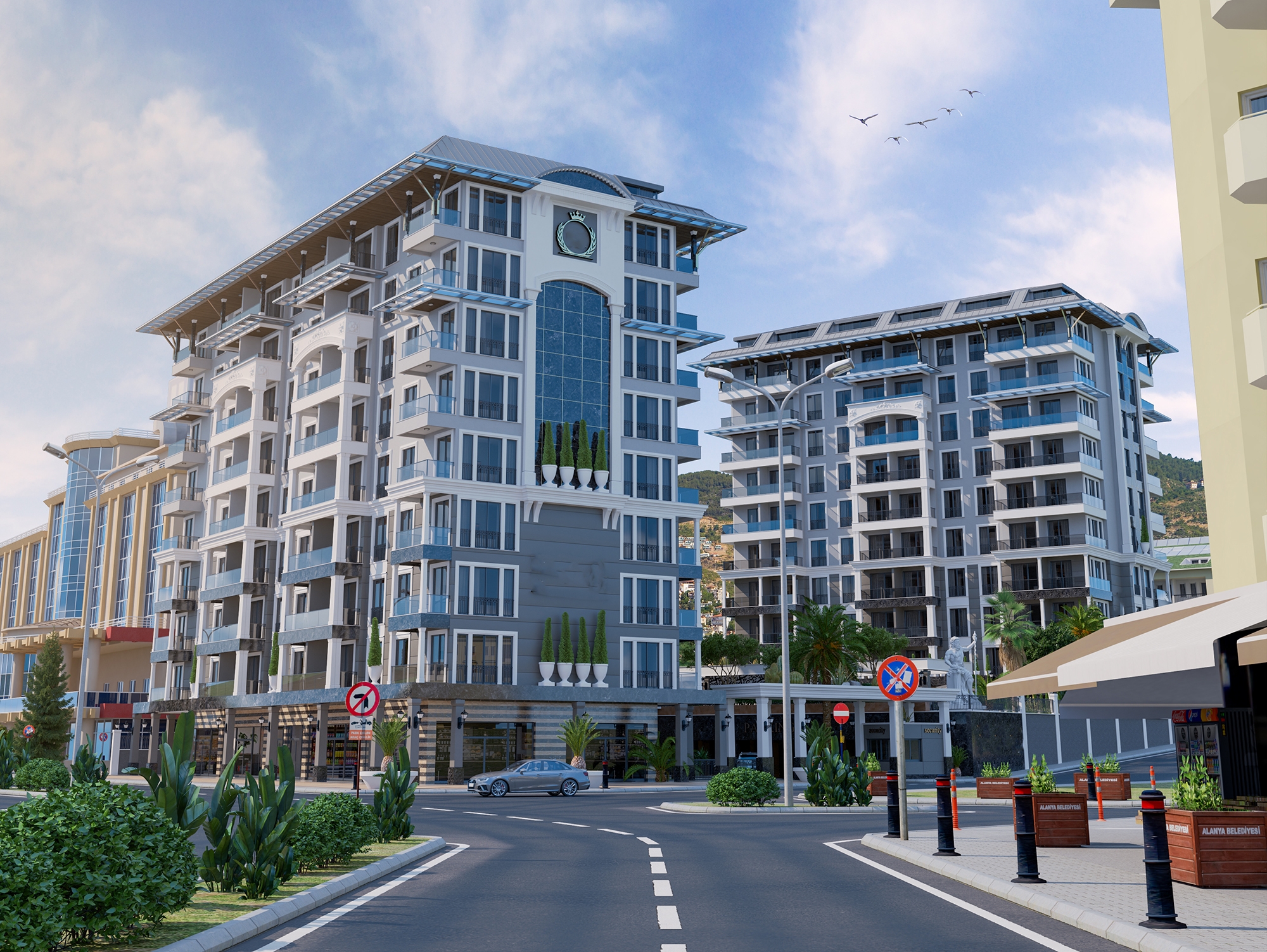 Luksuriøs 1+1 Lejlighed med Fantastisk Udsigt, Alanya Center