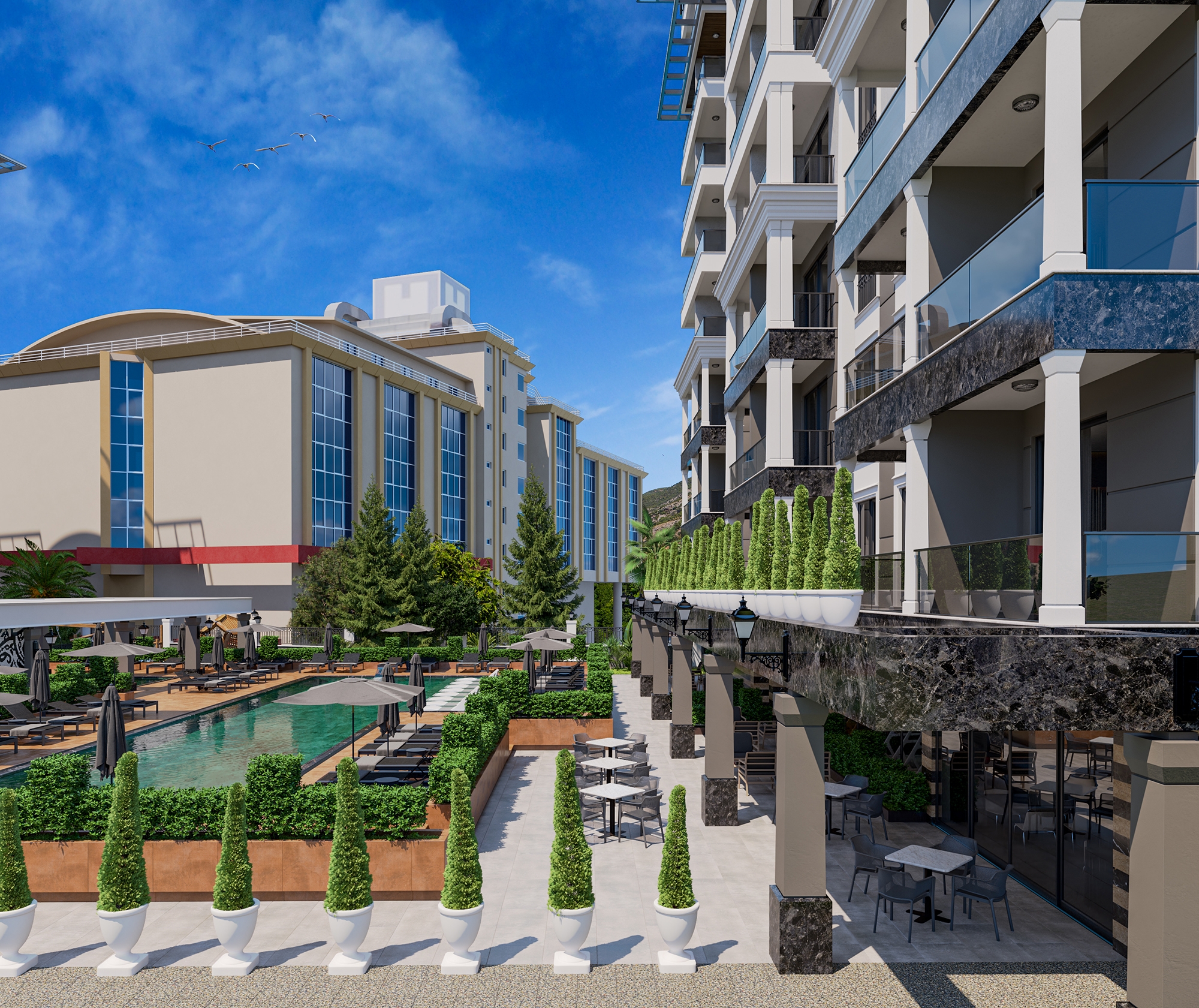 Luksuriøs 1+1 Lejlighed med Fantastisk Udsigt, Alanya Center