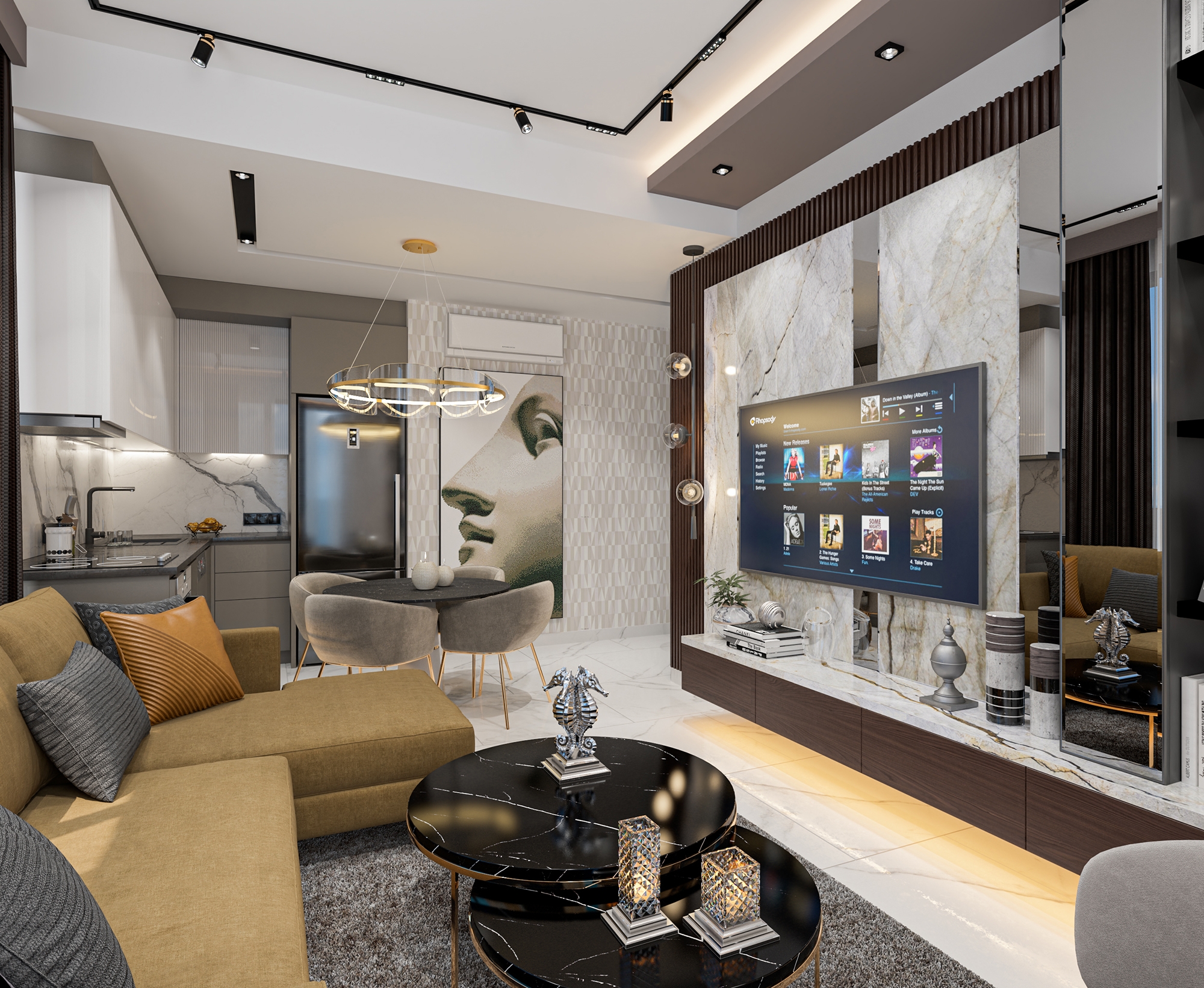 Luksuriøs 1+1 Lejlighed med Fantastisk Udsigt, Alanya Center