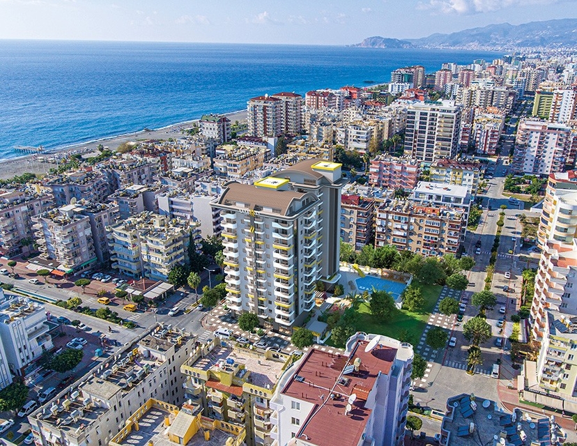 Luxuriöse 1+1 Wohnung mit Meerblick und Bergblick in Mahmutlar