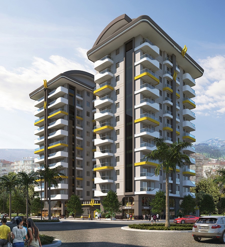 Luxuriöse 1+1 Wohnung mit Meerblick und Bergblick in Mahmutlar