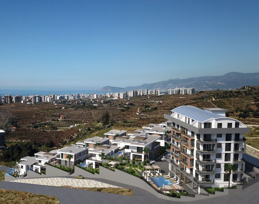 Ylellinen 1+1 asunto meri- ja vuorinäköalalla, Alanya - Kargicak