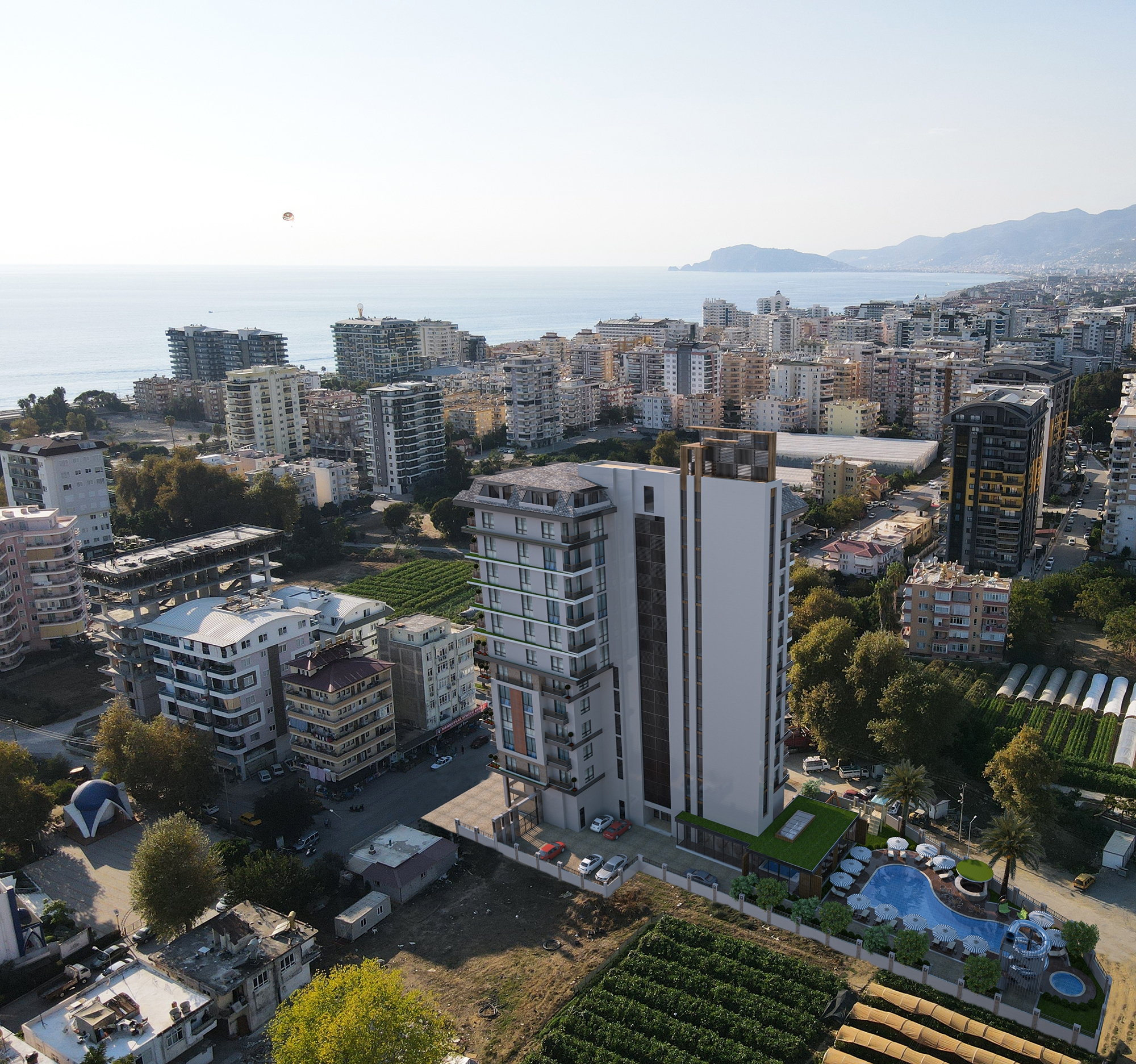 Luxury 1+1 Apartment with Sea and Mountain Views, Alanya - Mahmutlar