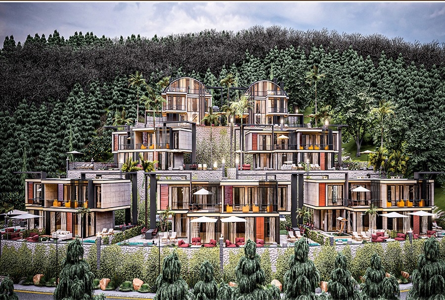Ylellinen 3+1 Villa meri- ja vuorinäköaloilla, Alanya-Kargicak