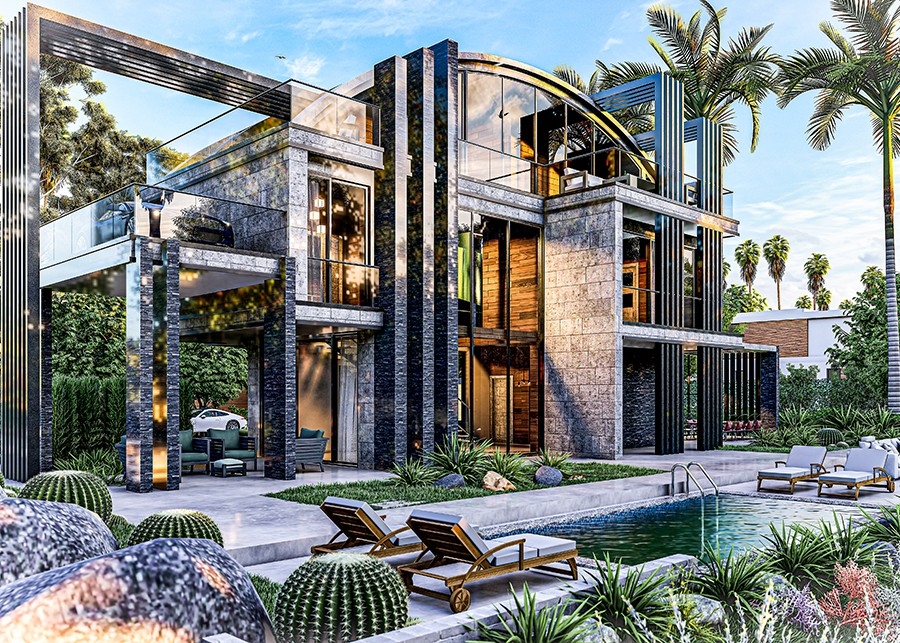 Ylellinen 3+1 Villa meri- ja vuorinäköaloilla, Alanya-Kargicak