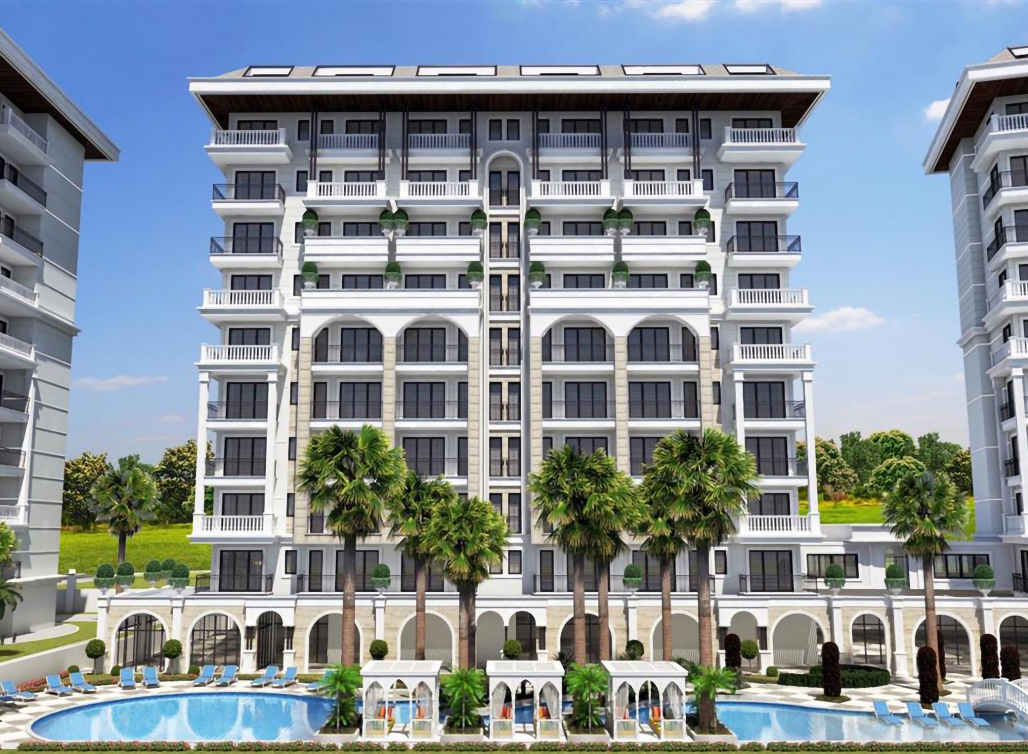 Luxury 1+1 Apartment with Sea and Mountain Views, Alanya Center