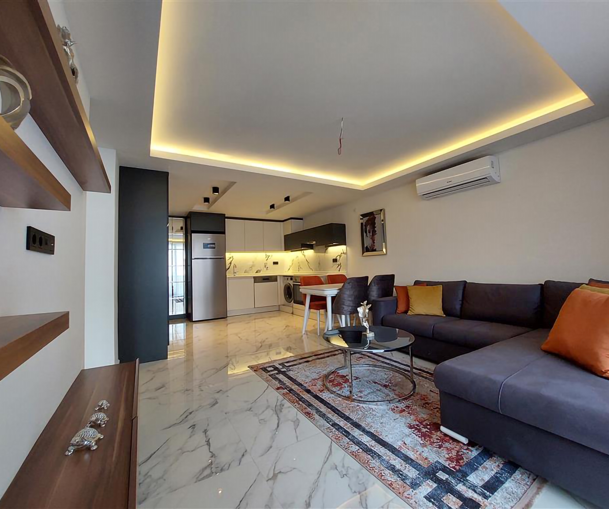 Modernes 1+1 Apartment mit Bergblick, Alanya Zentrum