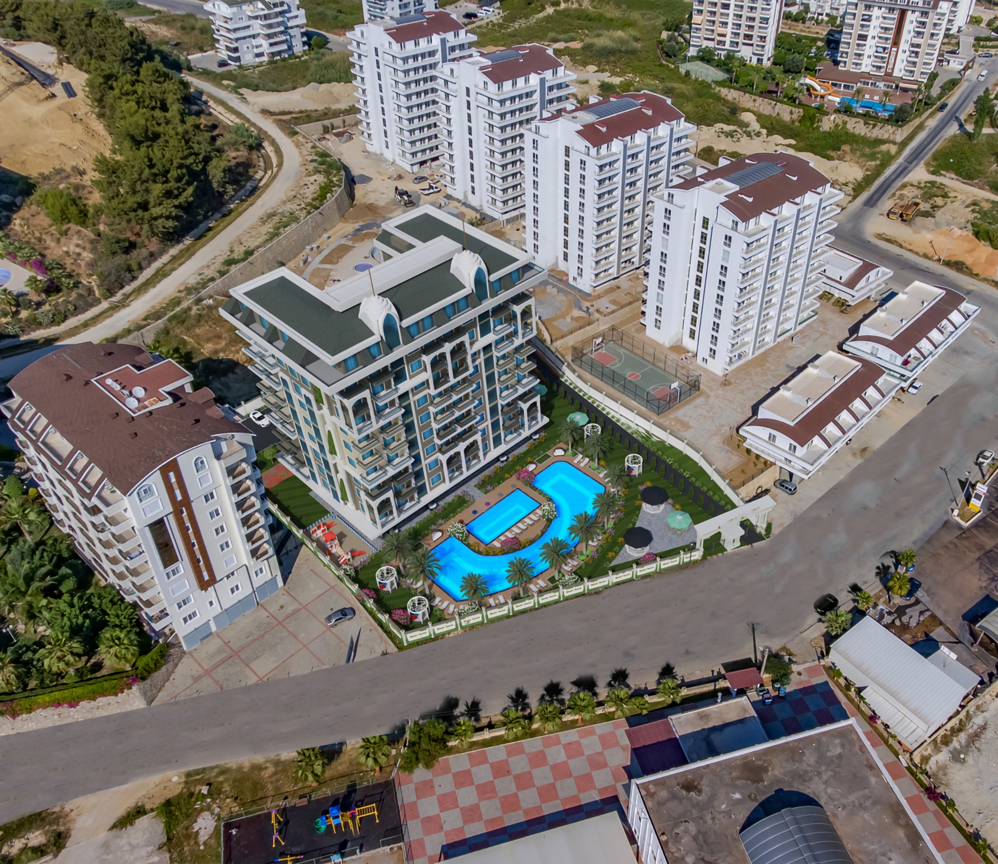 Luxury 1+1 Apartment with Sea and Mountain Views in Avsallar, Alanya