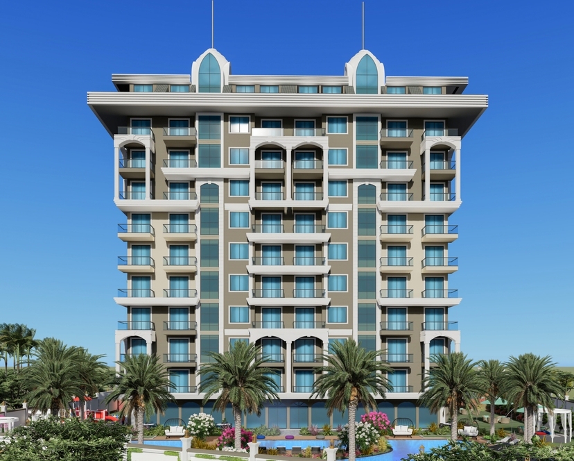 Luxury 1+1 Apartment with Sea and Mountain Views in Avsallar, Alanya