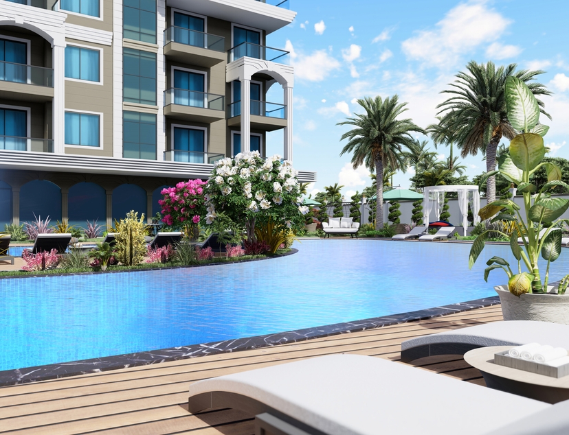Luxury 1+1 Apartment with Sea and Mountain Views in Avsallar, Alanya
