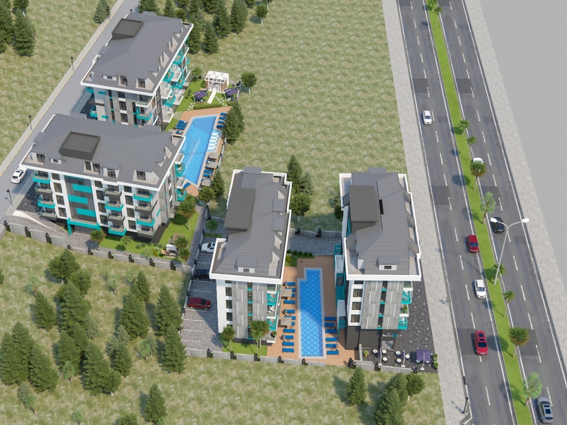 2+1 Wohnung mit Meerblick und Bergblick, Alanya Zentrum