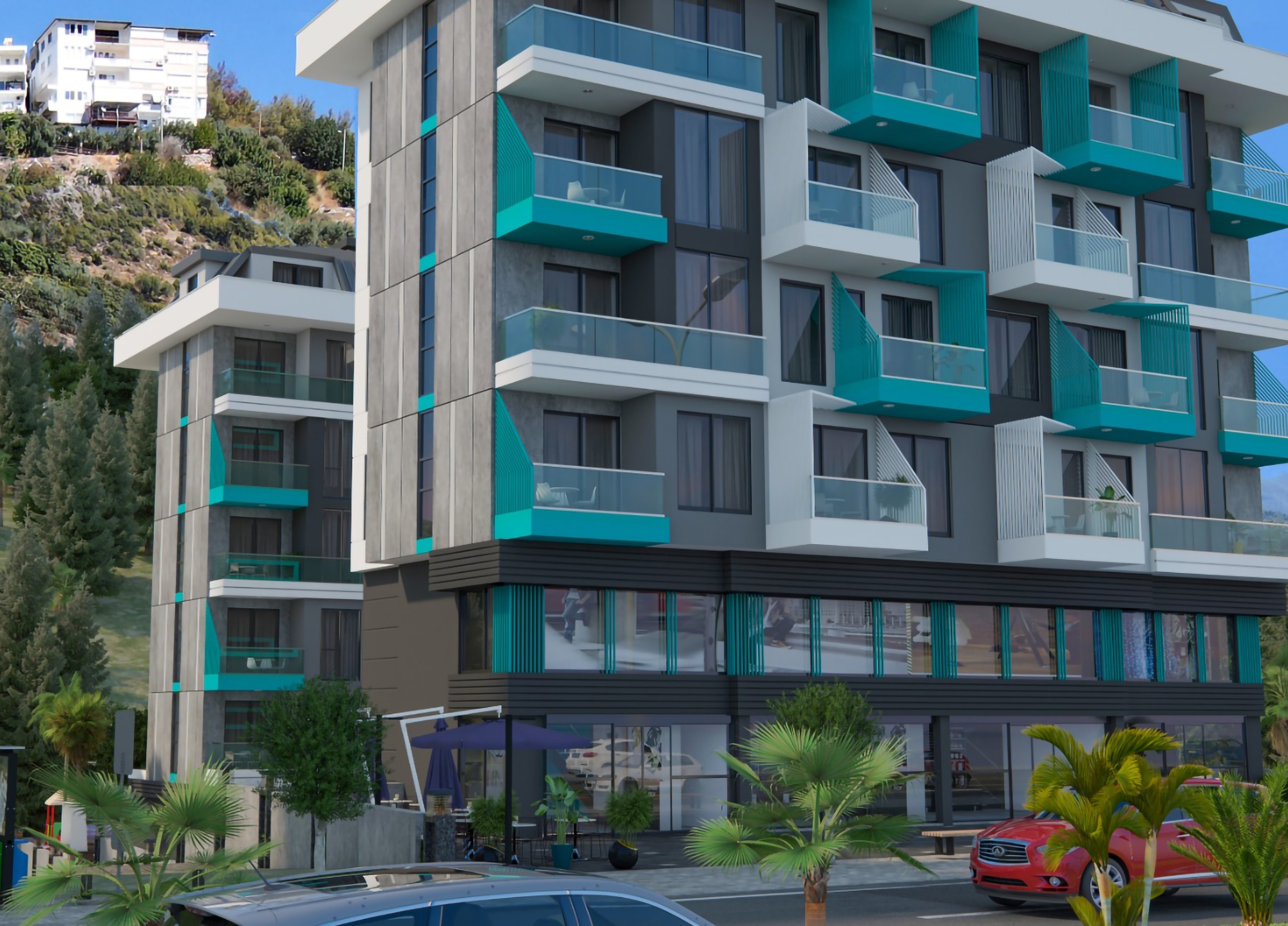 2+1 Wohnung mit Meerblick und Bergblick, Alanya Zentrum
