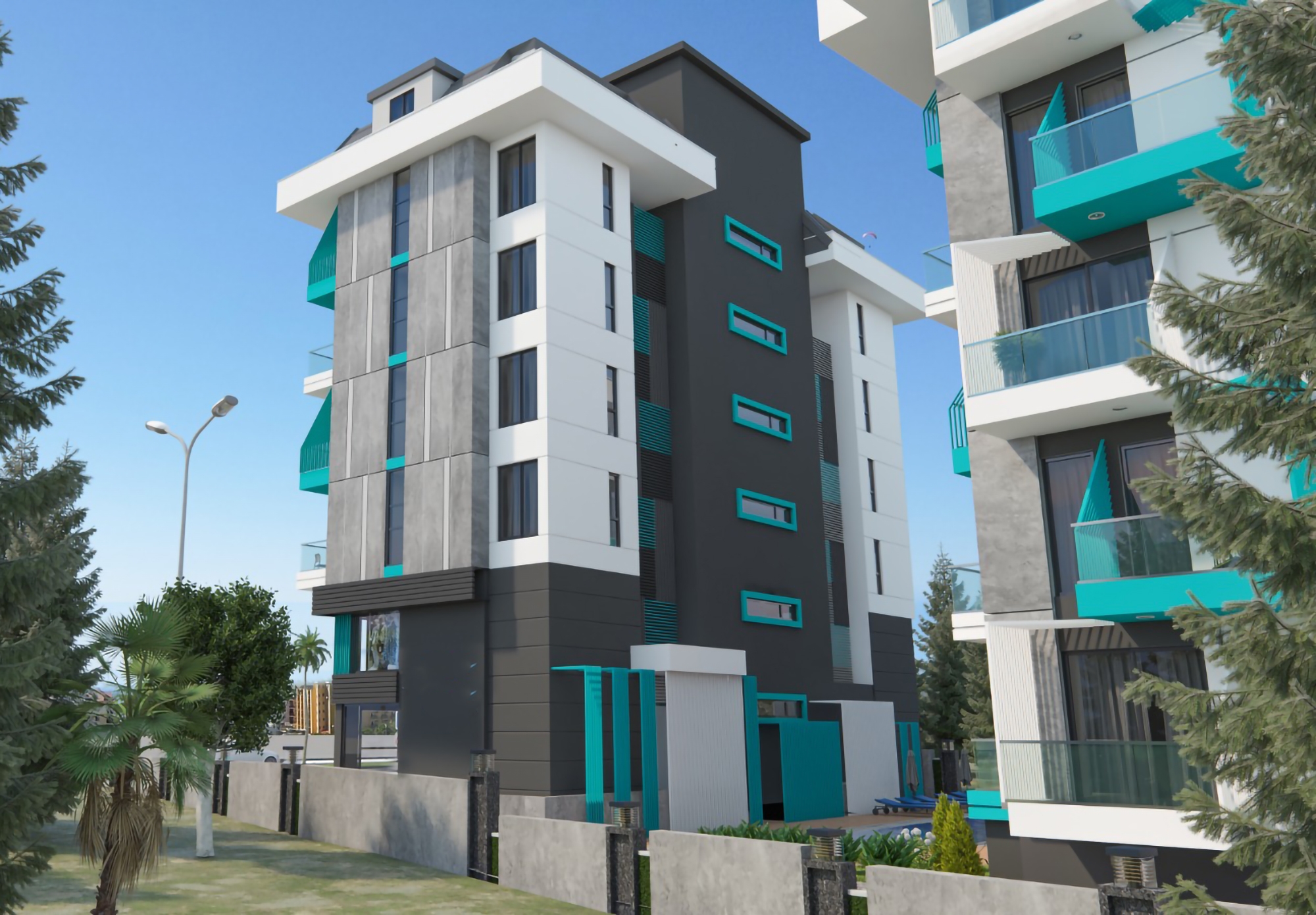 2+1 Wohnung mit Meerblick und Bergblick, Alanya Zentrum