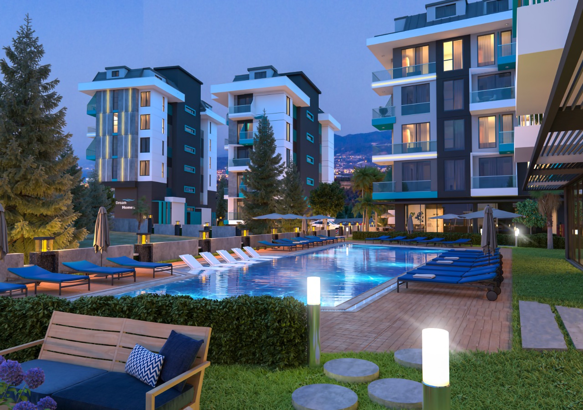 2+1 Wohnung mit Meerblick und Bergblick, Alanya Zentrum