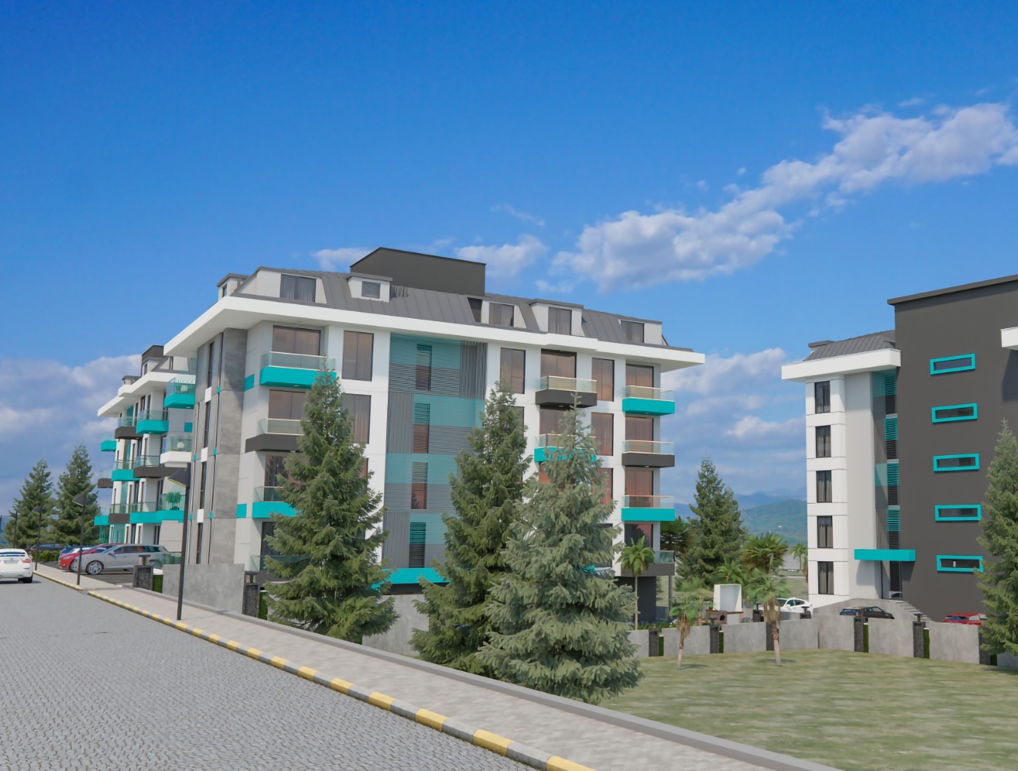 2+1 Wohnung mit Meerblick und Bergblick, Alanya Zentrum