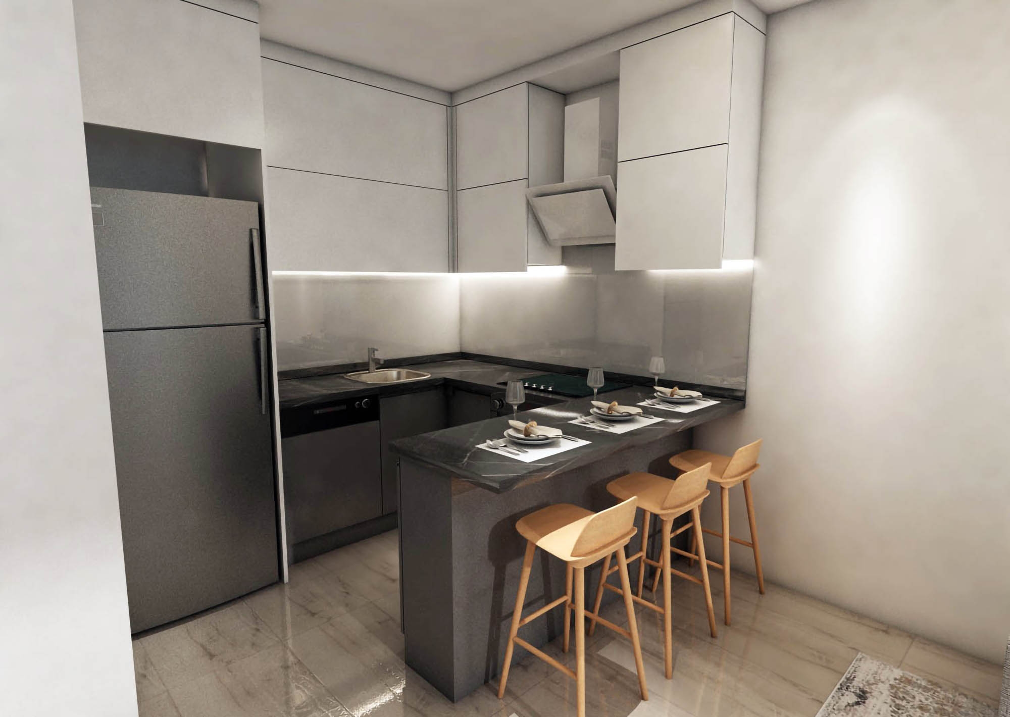 2+1 Wohnung mit Meerblick und Bergblick, Alanya Zentrum