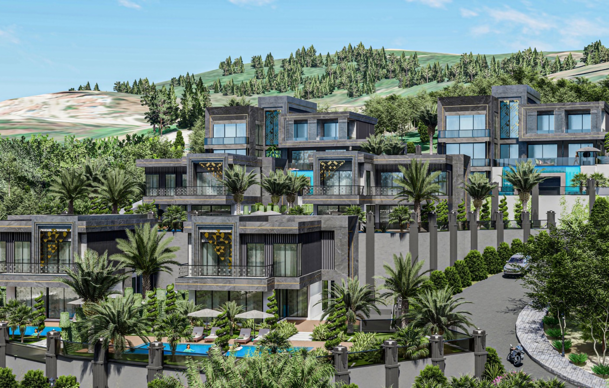 Luxuriöse 4+1 Villa mit atemberaubendem Blick, Alanya - Kargicak