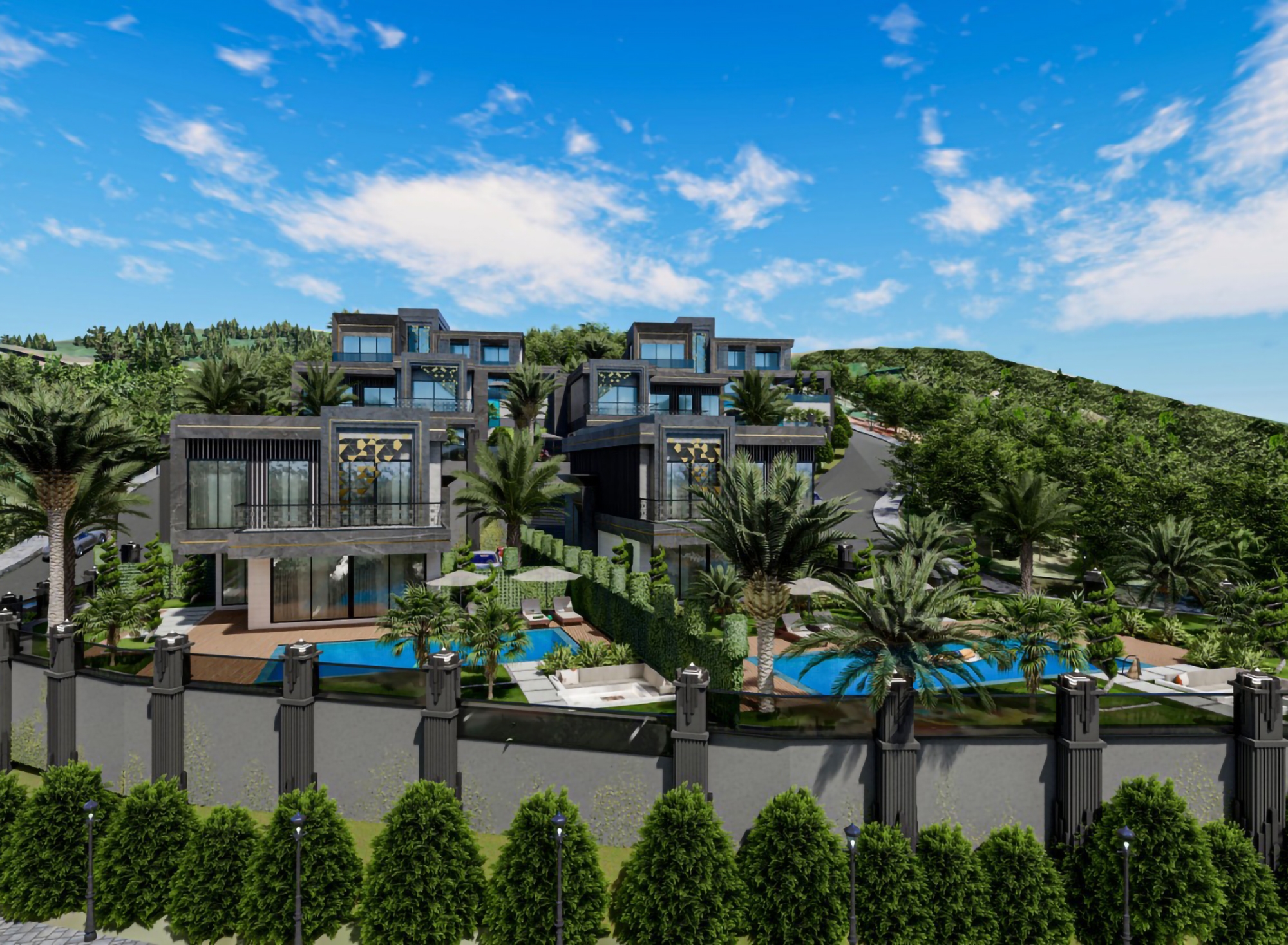 Luxuriöse 4+1 Villa mit atemberaubendem Blick, Alanya - Kargicak