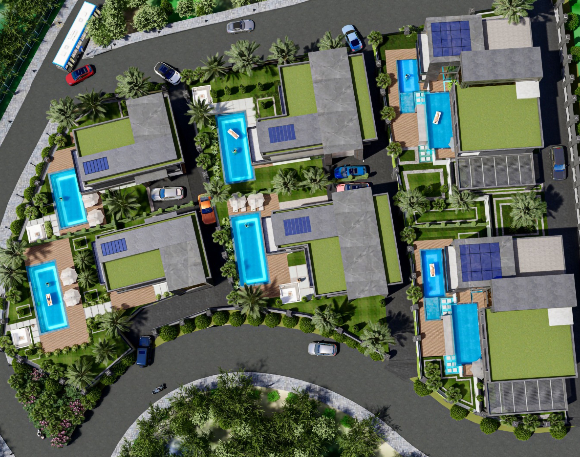 Luxuriöse 4+1 Villa mit atemberaubendem Blick, Alanya - Kargicak