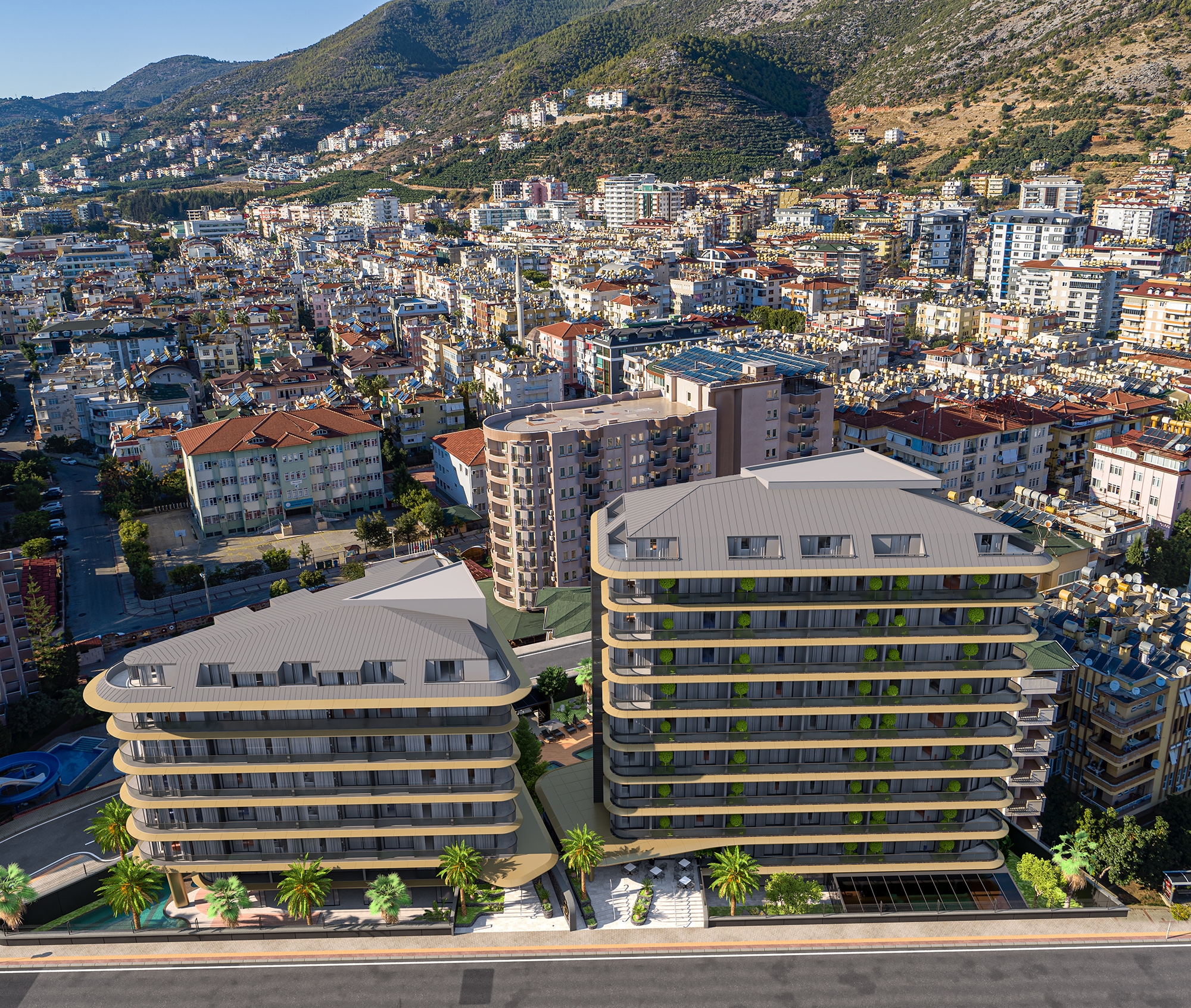 Luksus 1+1 Lejlighed med Bjergudsigt i Alanya Centrum