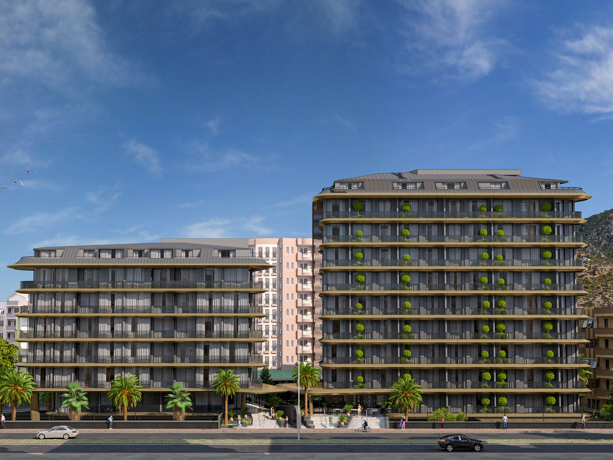 Luksus 1+1 Lejlighed med Bjergudsigt i Alanya Centrum