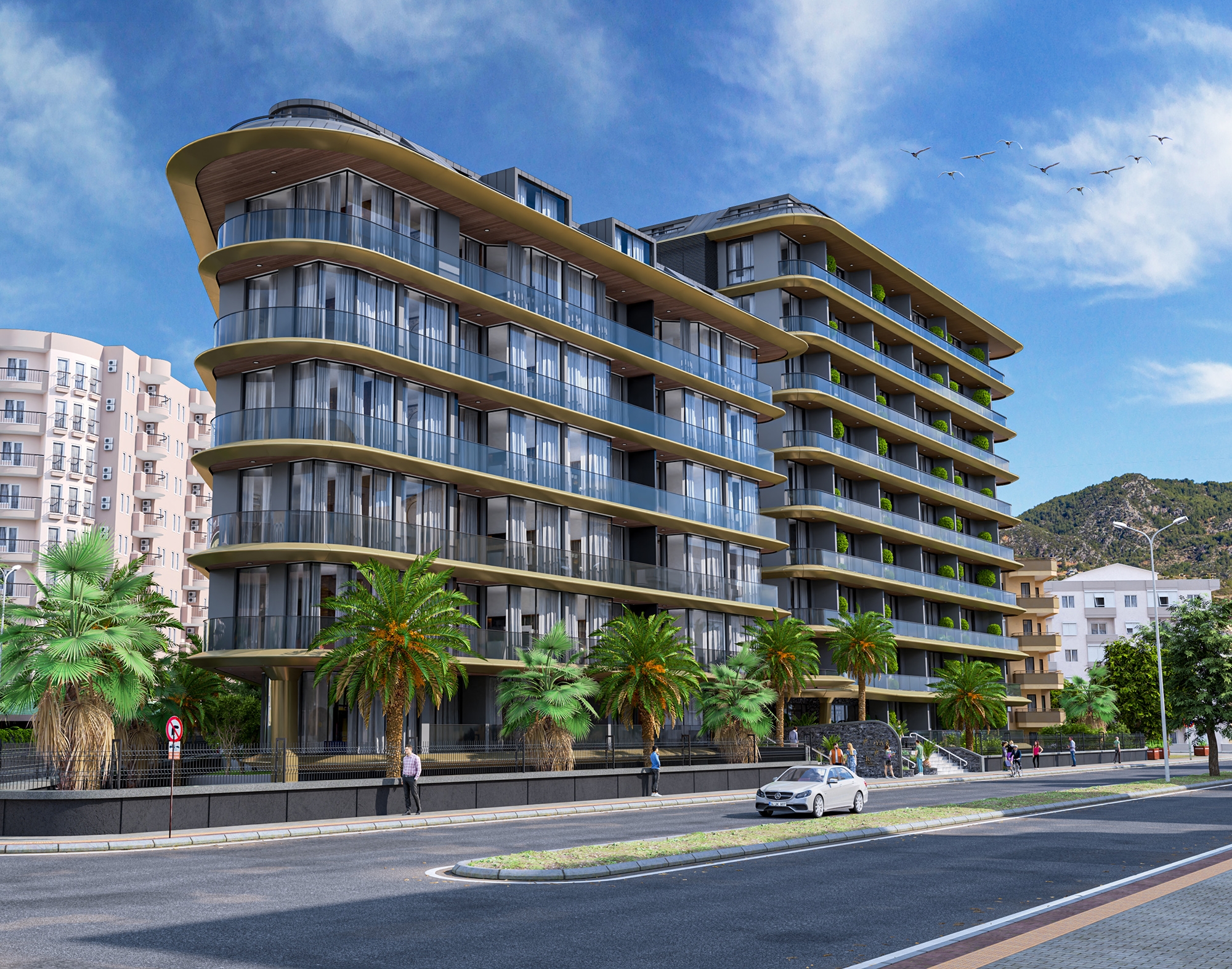 Luksus 1+1 Lejlighed med Bjergudsigt i Alanya Centrum