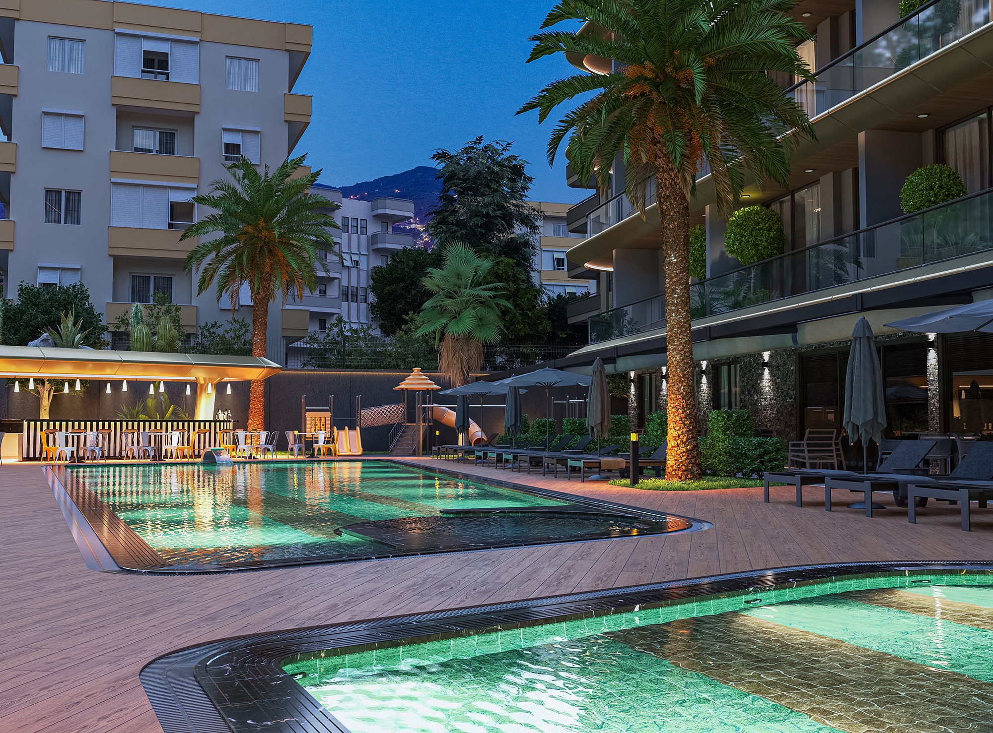 Luksus 1+1 Lejlighed med Bjergudsigt i Alanya Centrum