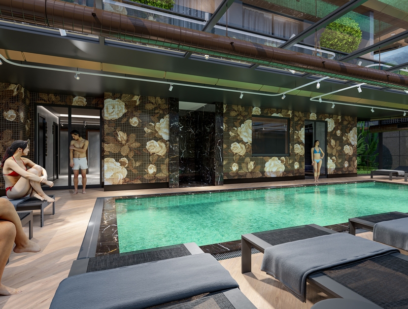 Luksus 1+1 Lejlighed med Bjergudsigt i Alanya Centrum