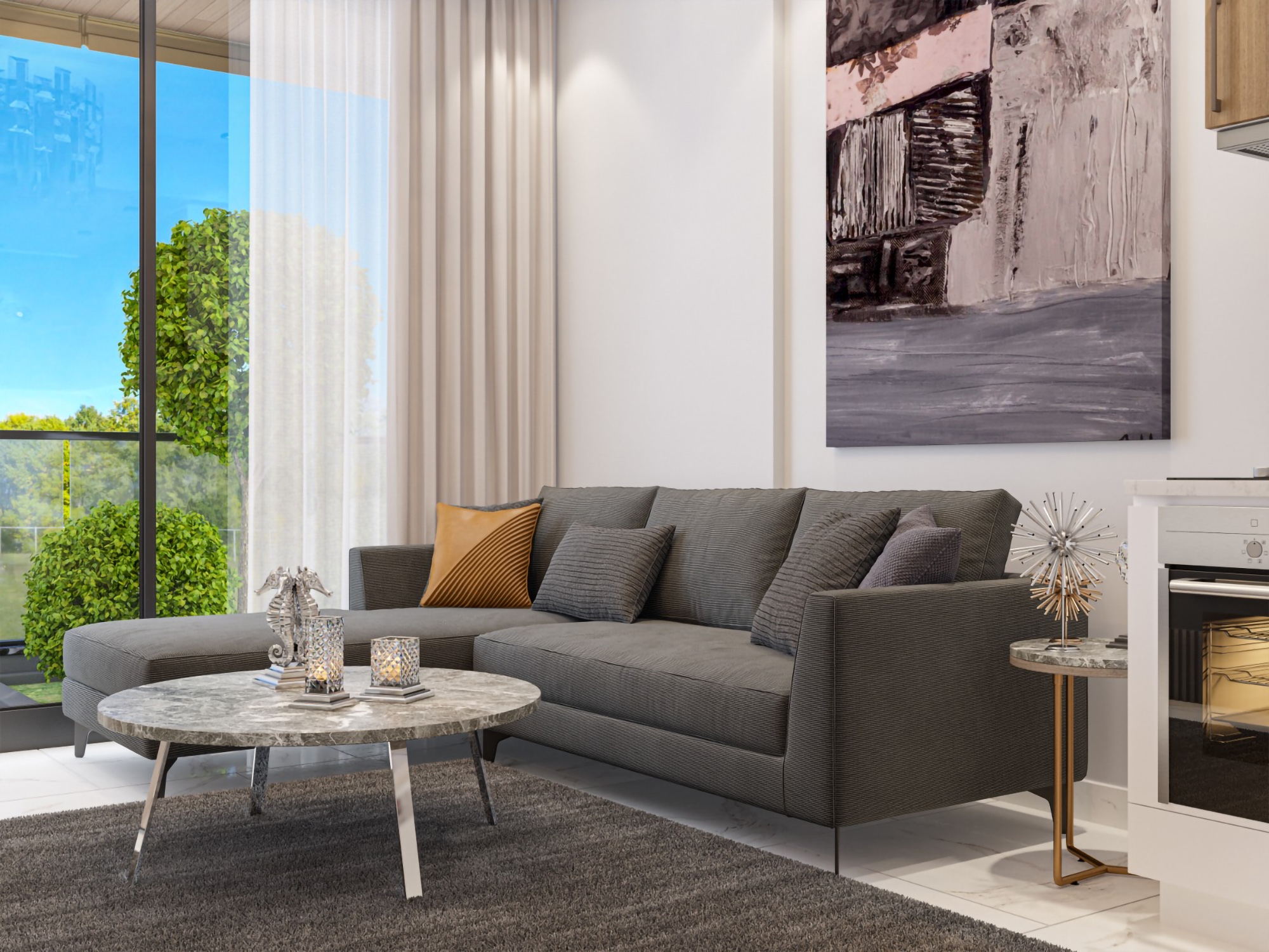 Luksus 1+1 Lejlighed med Bjergudsigt i Alanya Centrum