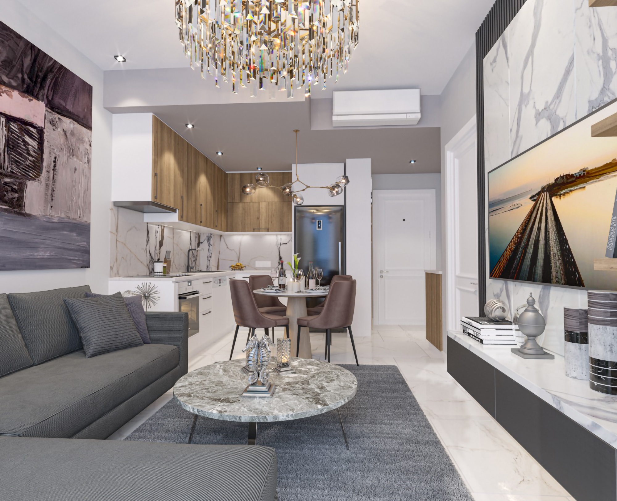 Luksus 1+1 Lejlighed med Bjergudsigt i Alanya Centrum
