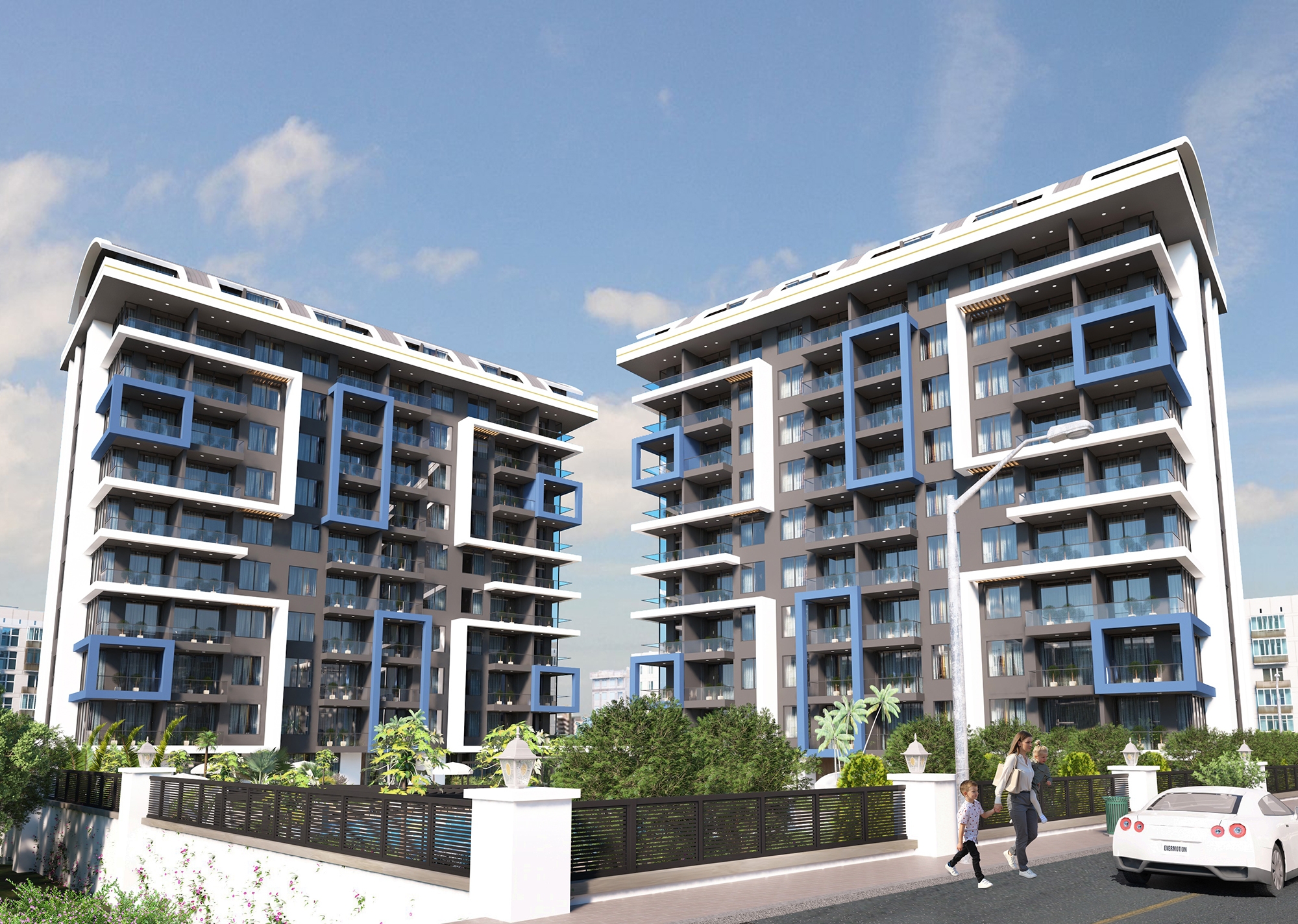 Luxuriöses 1+1 Apartment mit Meerblick und Burgblick, Alanya Zentrum