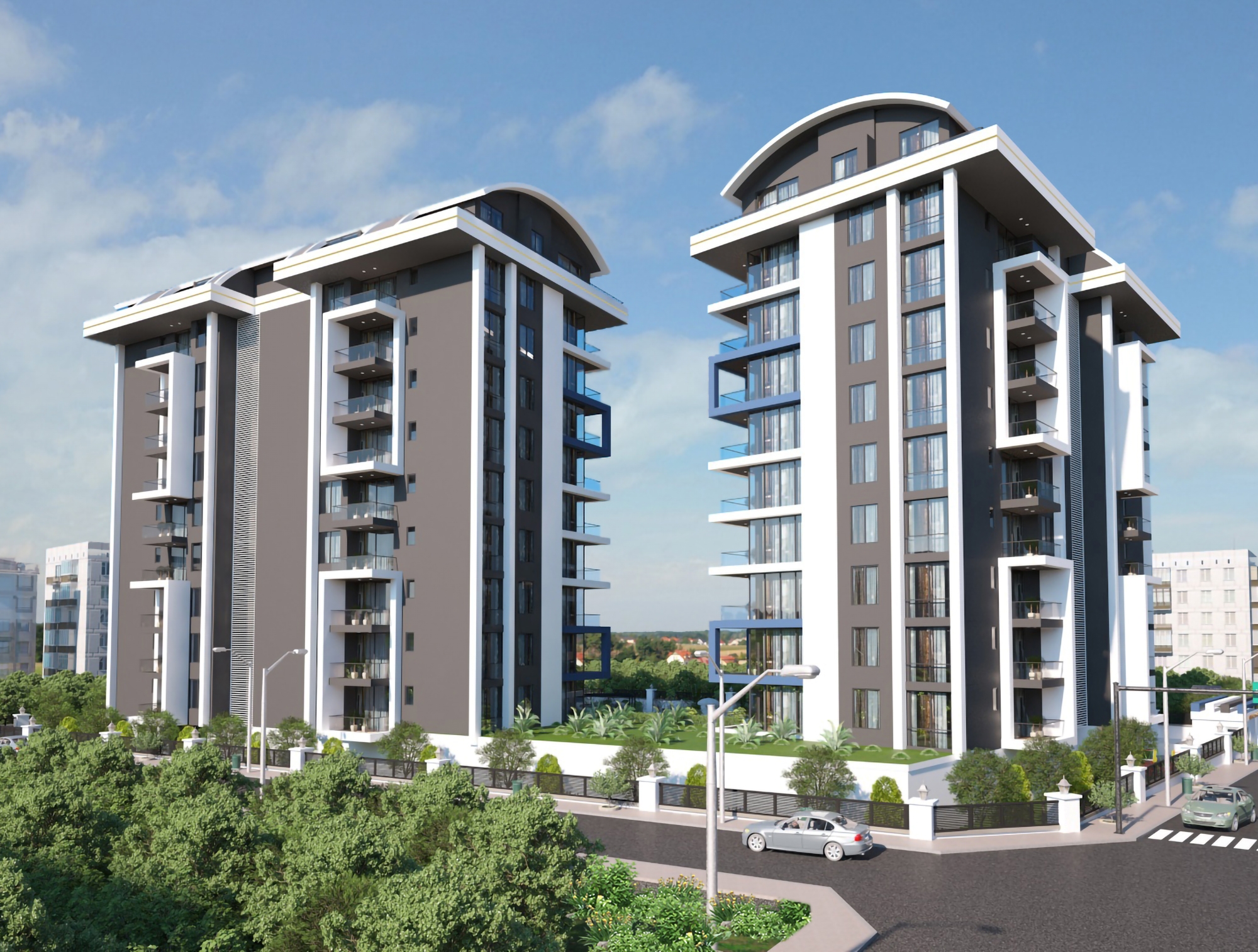 Luxuriöses 1+1 Apartment mit Meerblick und Burgblick, Alanya Zentrum