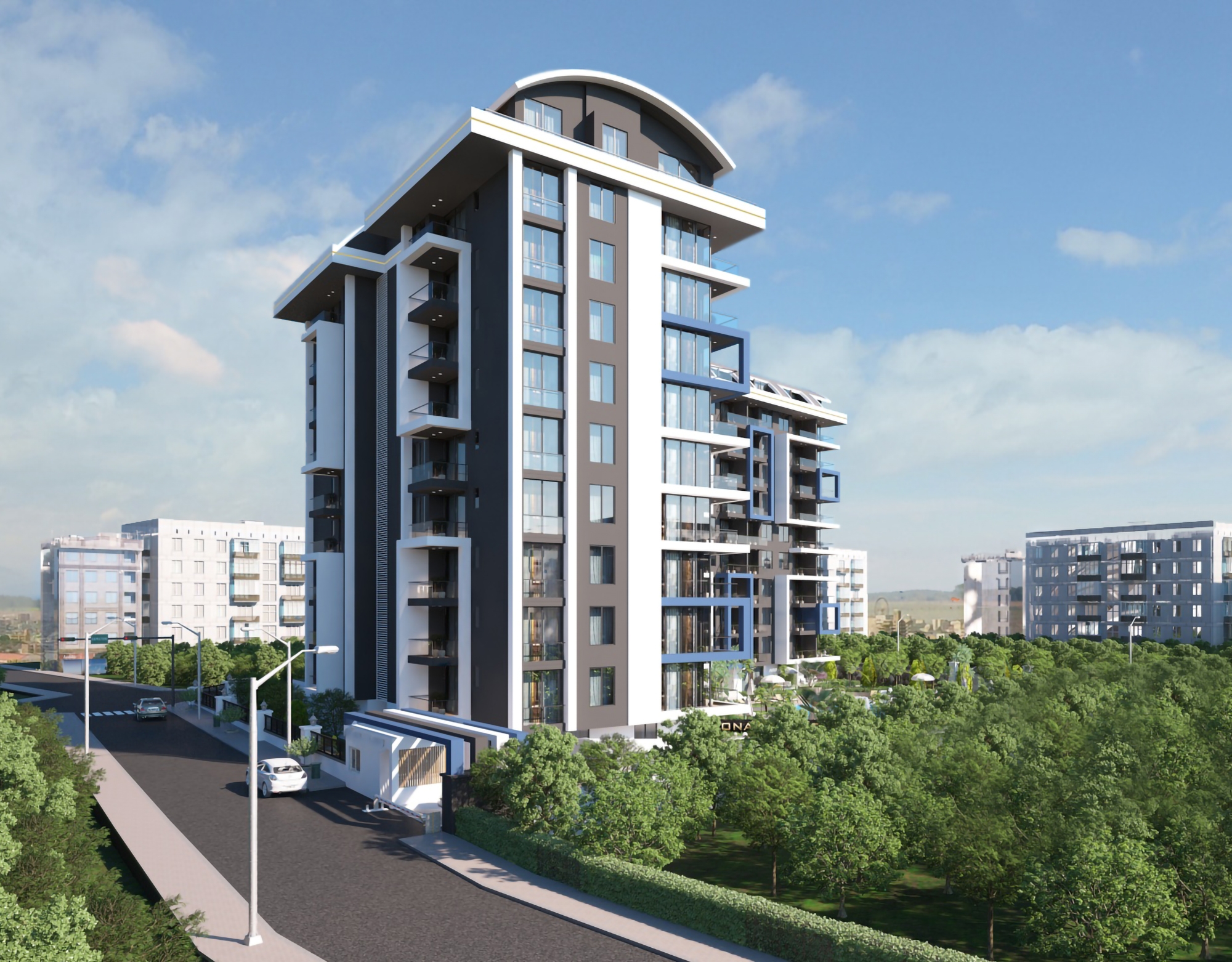 Luxuriöses 1+1 Apartment mit Meerblick und Burgblick, Alanya Zentrum