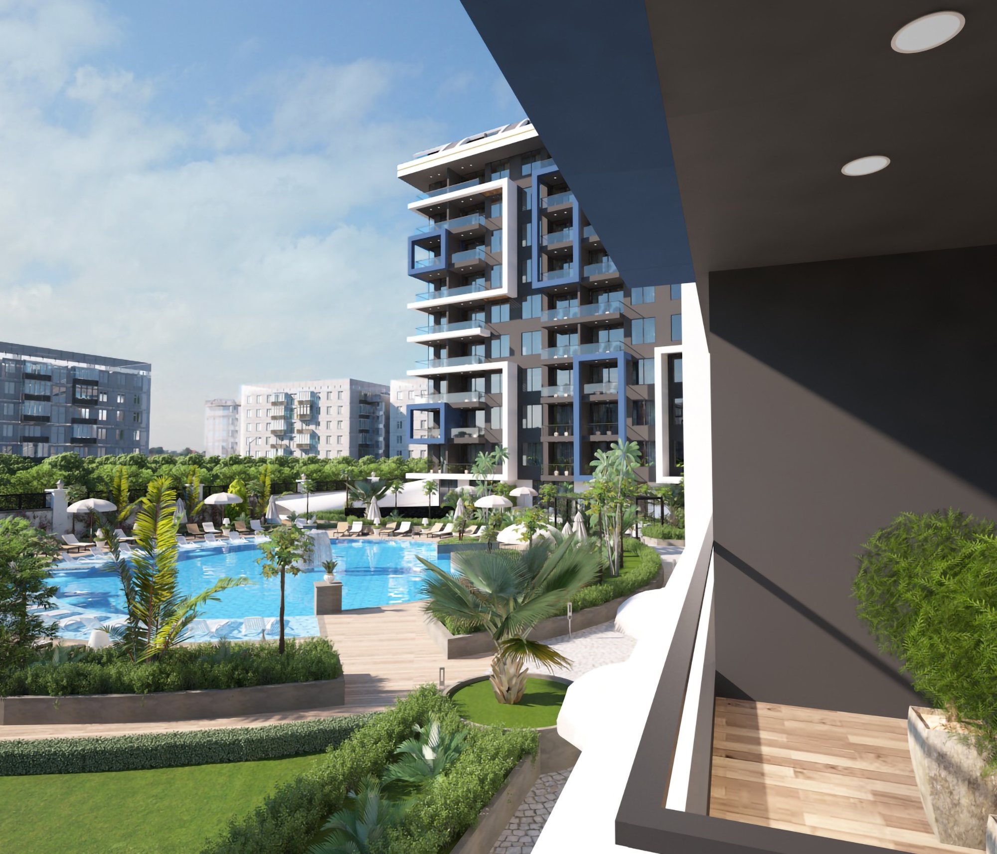 Luxuriöses 1+1 Apartment mit Meerblick und Burgblick, Alanya Zentrum