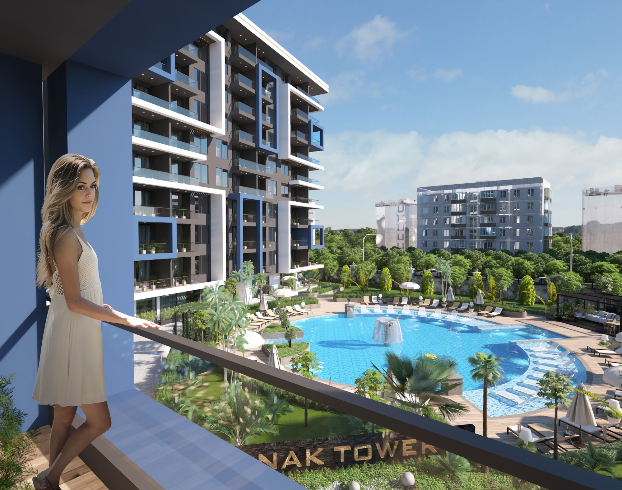 Luxuriöses 1+1 Apartment mit Meerblick und Burgblick, Alanya Zentrum